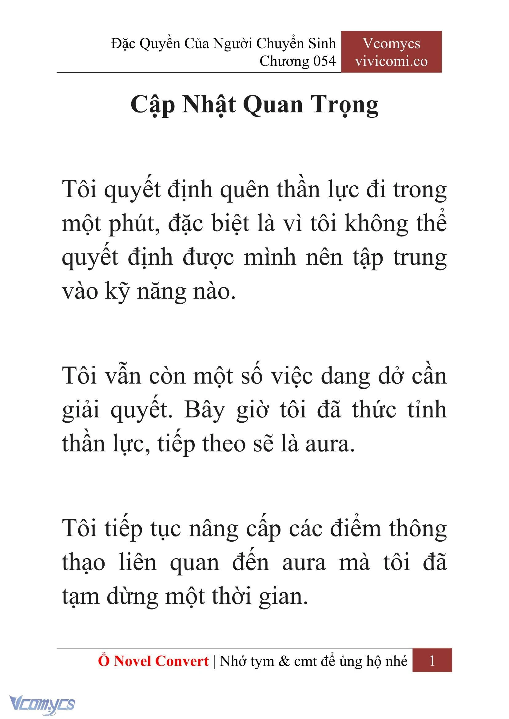 [Novel] Đặc Quyền Của Người Chuyển Sinh Chapter  54 - 3