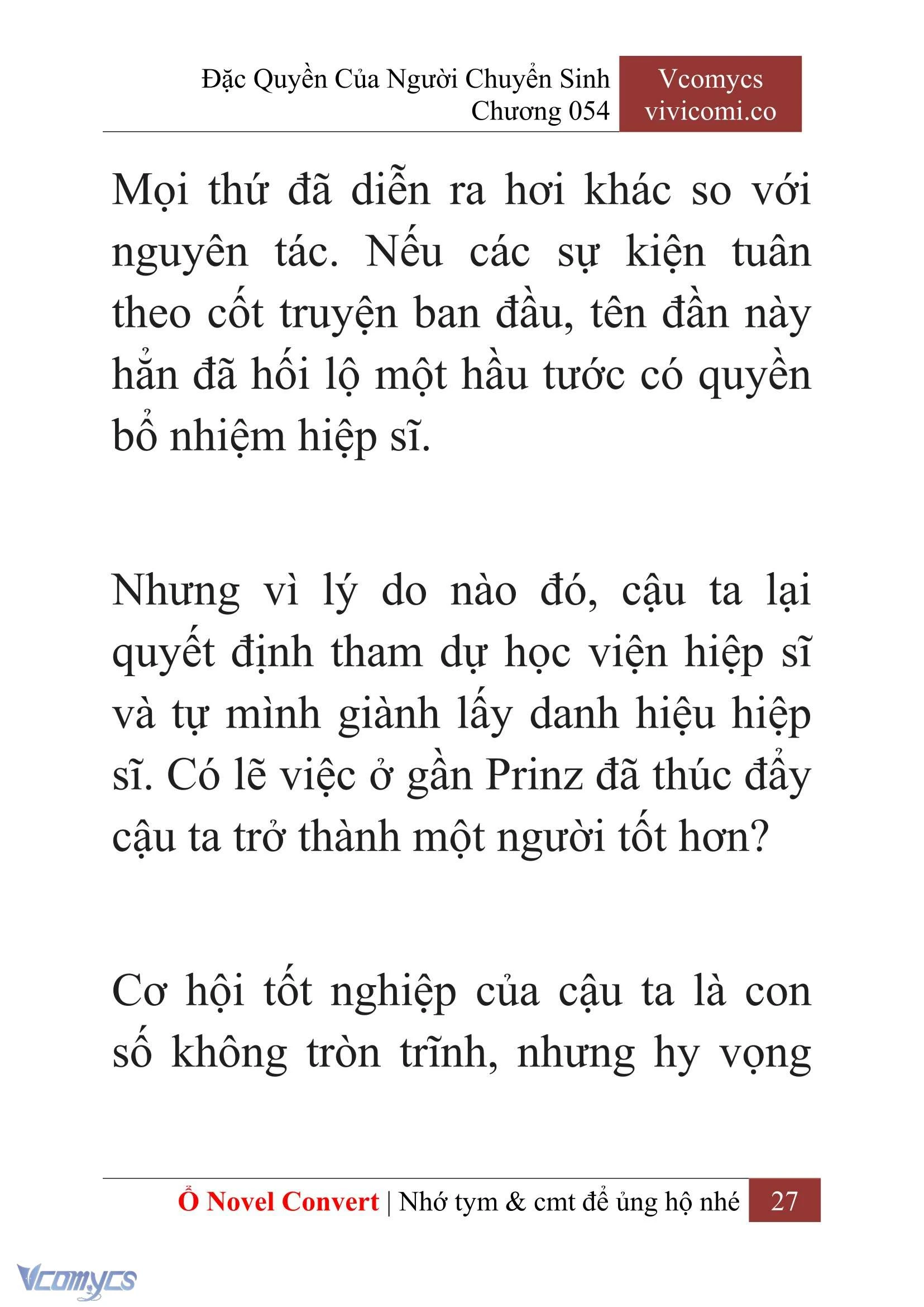 [Novel] Đặc Quyền Của Người Chuyển Sinh Chapter  54 - 29