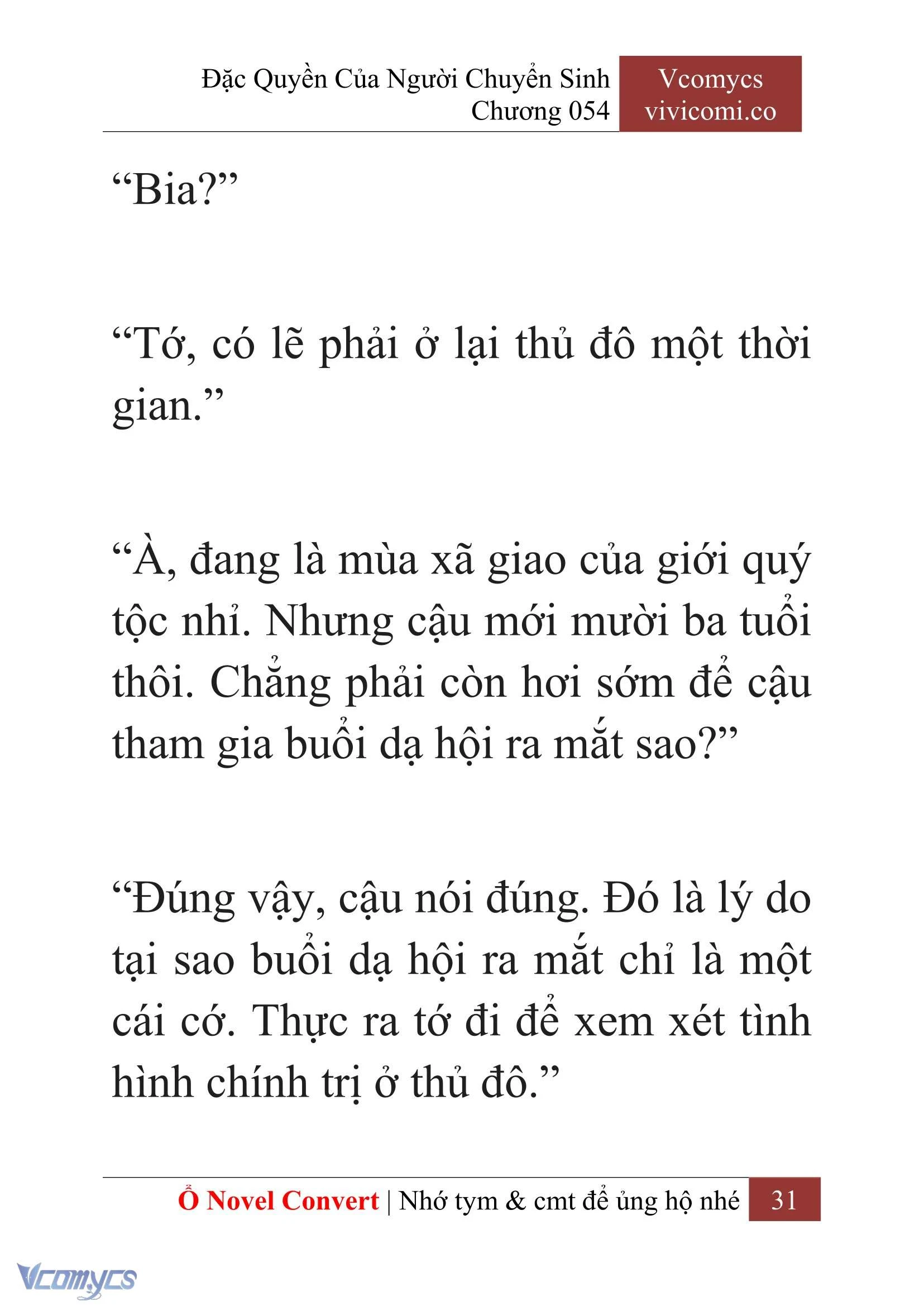 [Novel] Đặc Quyền Của Người Chuyển Sinh Chapter  54 - 33