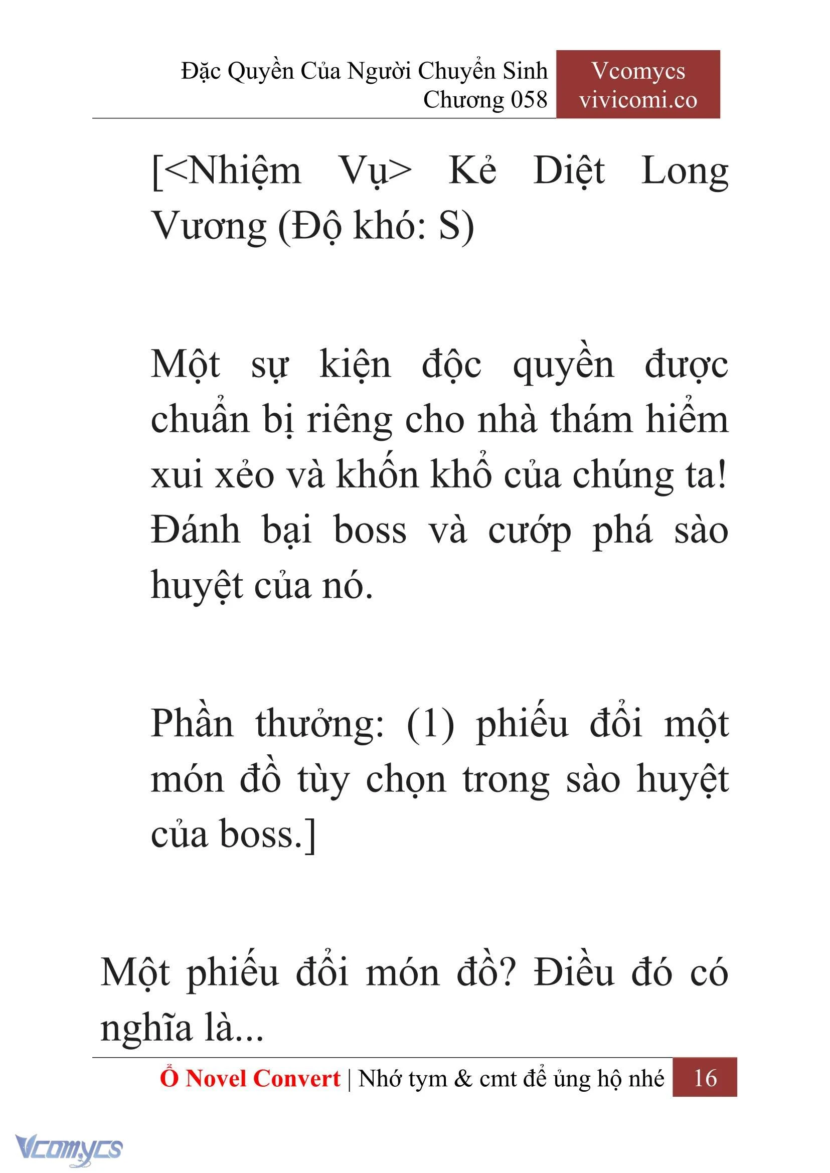 [Novel] Đặc Quyền Của Người Chuyển Sinh Chapter  58 - 18