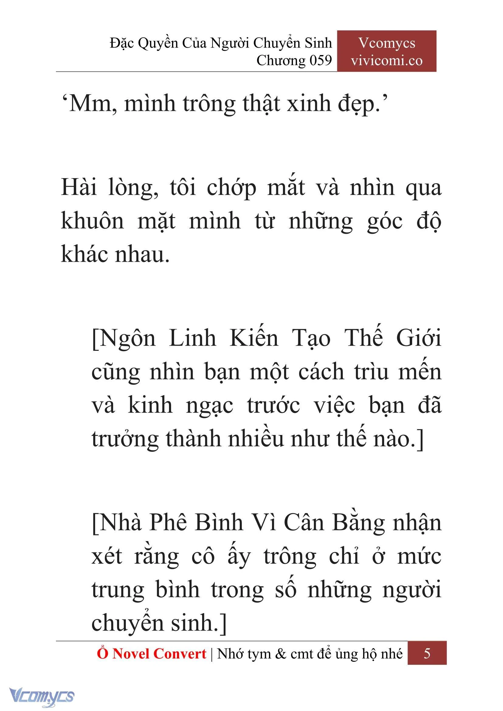 [Novel] Đặc Quyền Của Người Chuyển Sinh Chapter  59 - 7