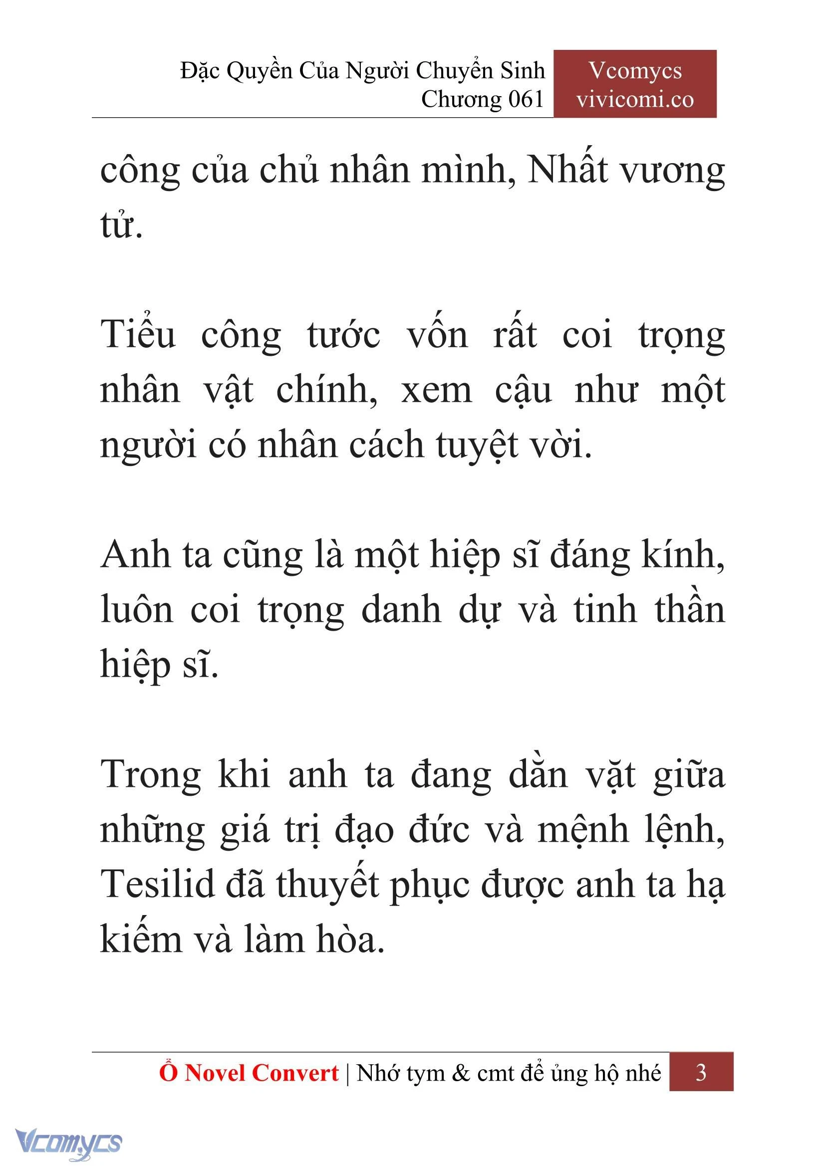 [Novel] Đặc Quyền Của Người Chuyển Sinh Chapter  61 - 5