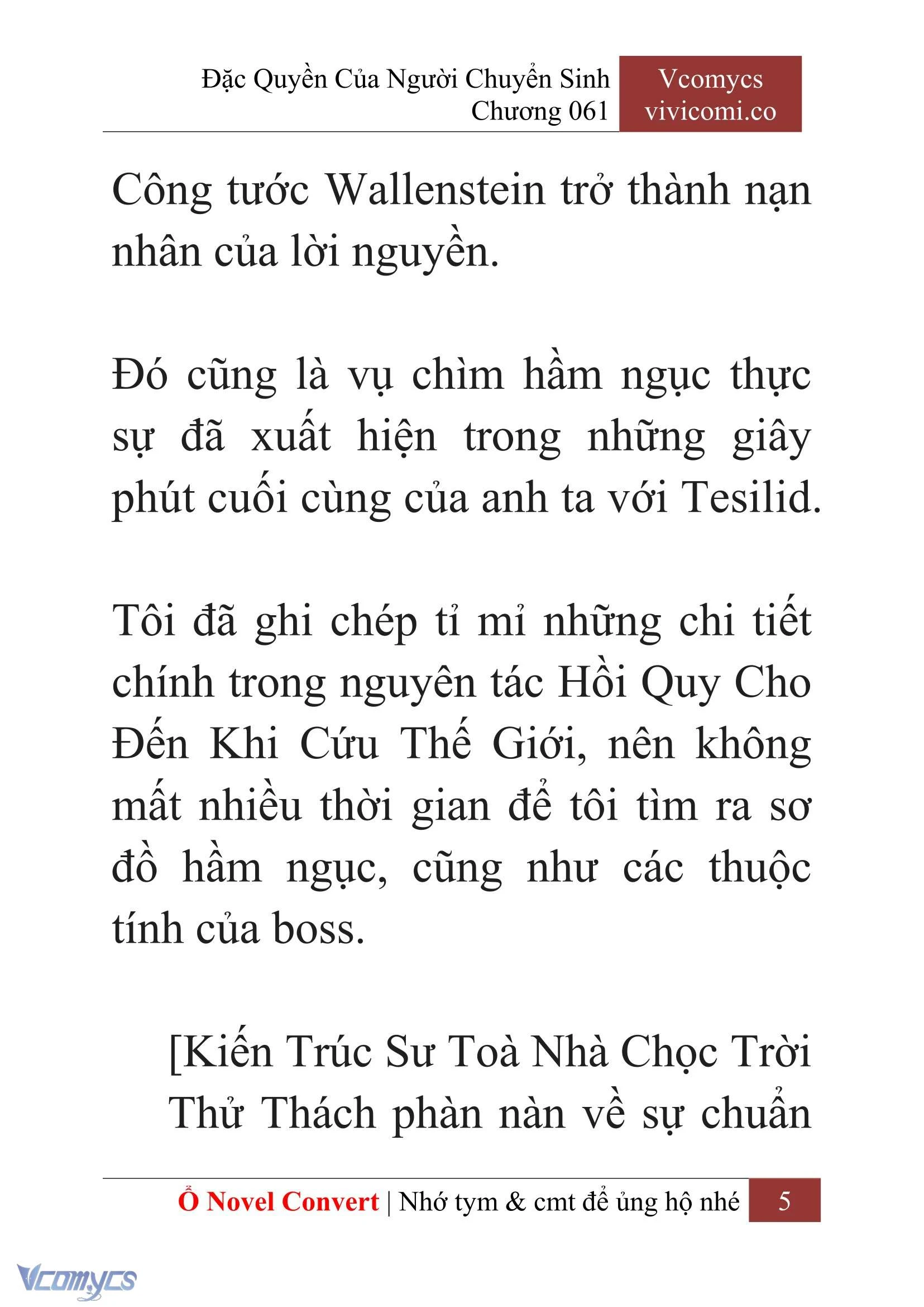 [Novel] Đặc Quyền Của Người Chuyển Sinh Chapter  61 - 7