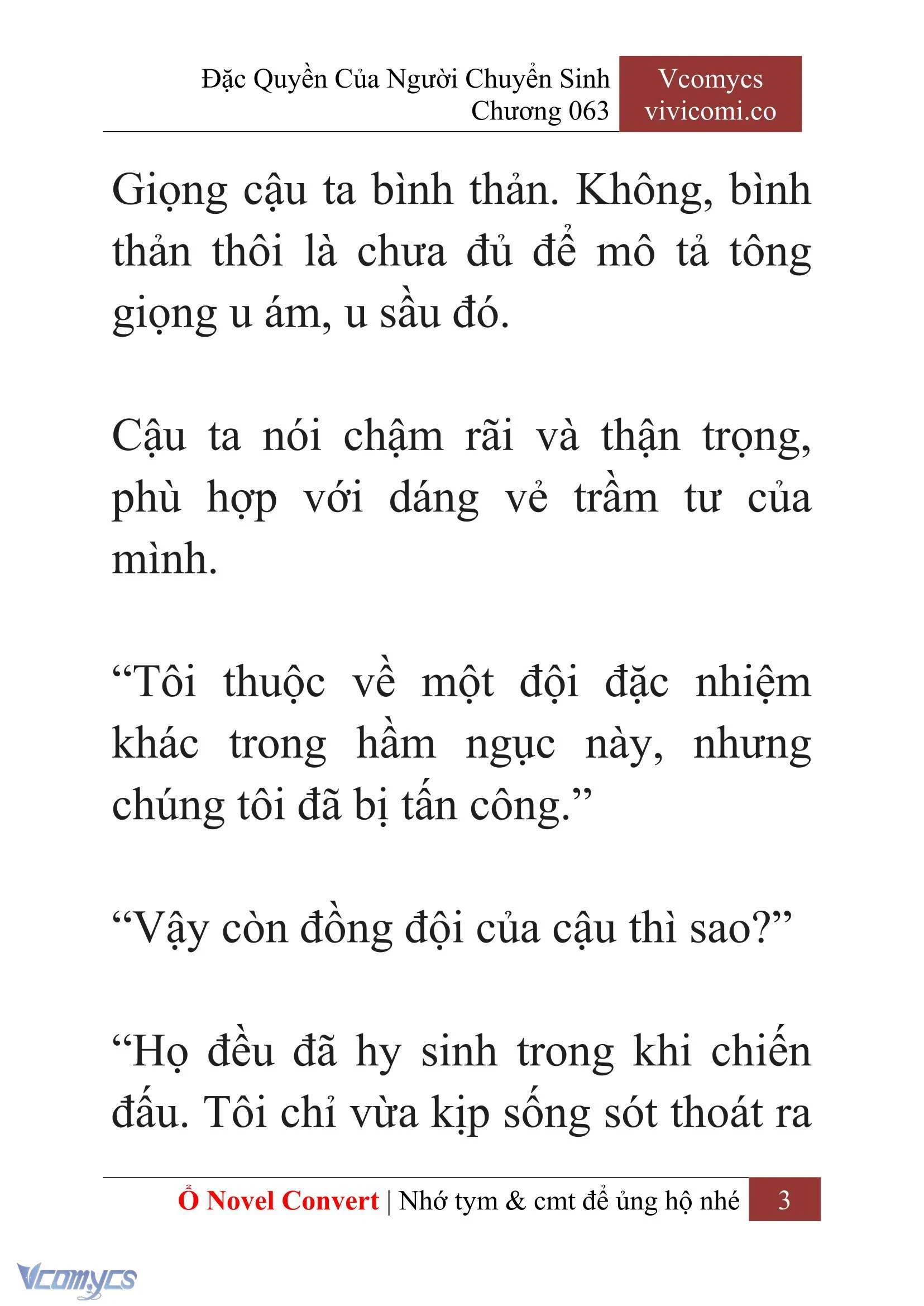 [Novel] Đặc Quyền Của Người Chuyển Sinh Chapter  63 - 5