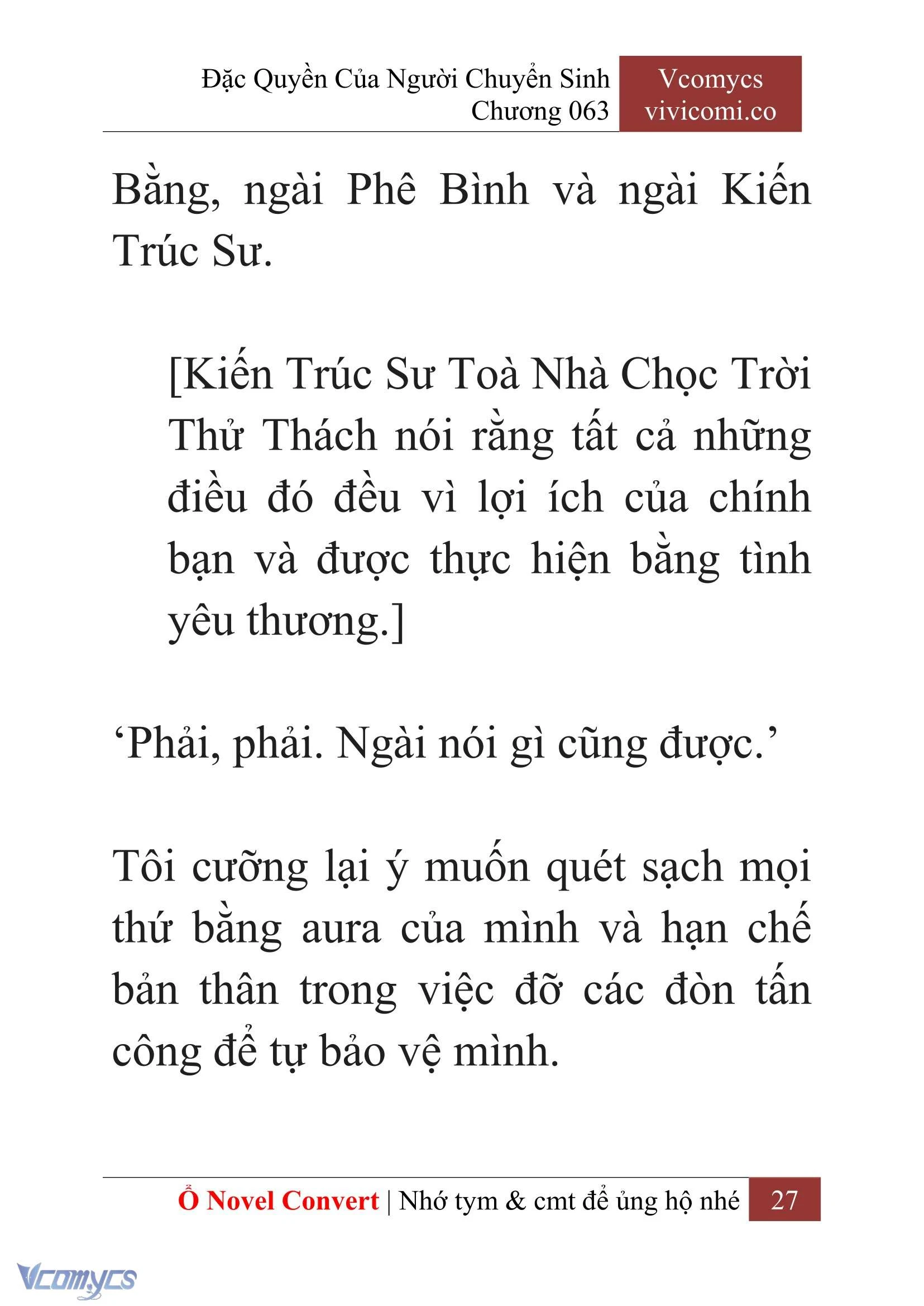 [Novel] Đặc Quyền Của Người Chuyển Sinh Chapter  63 - 29