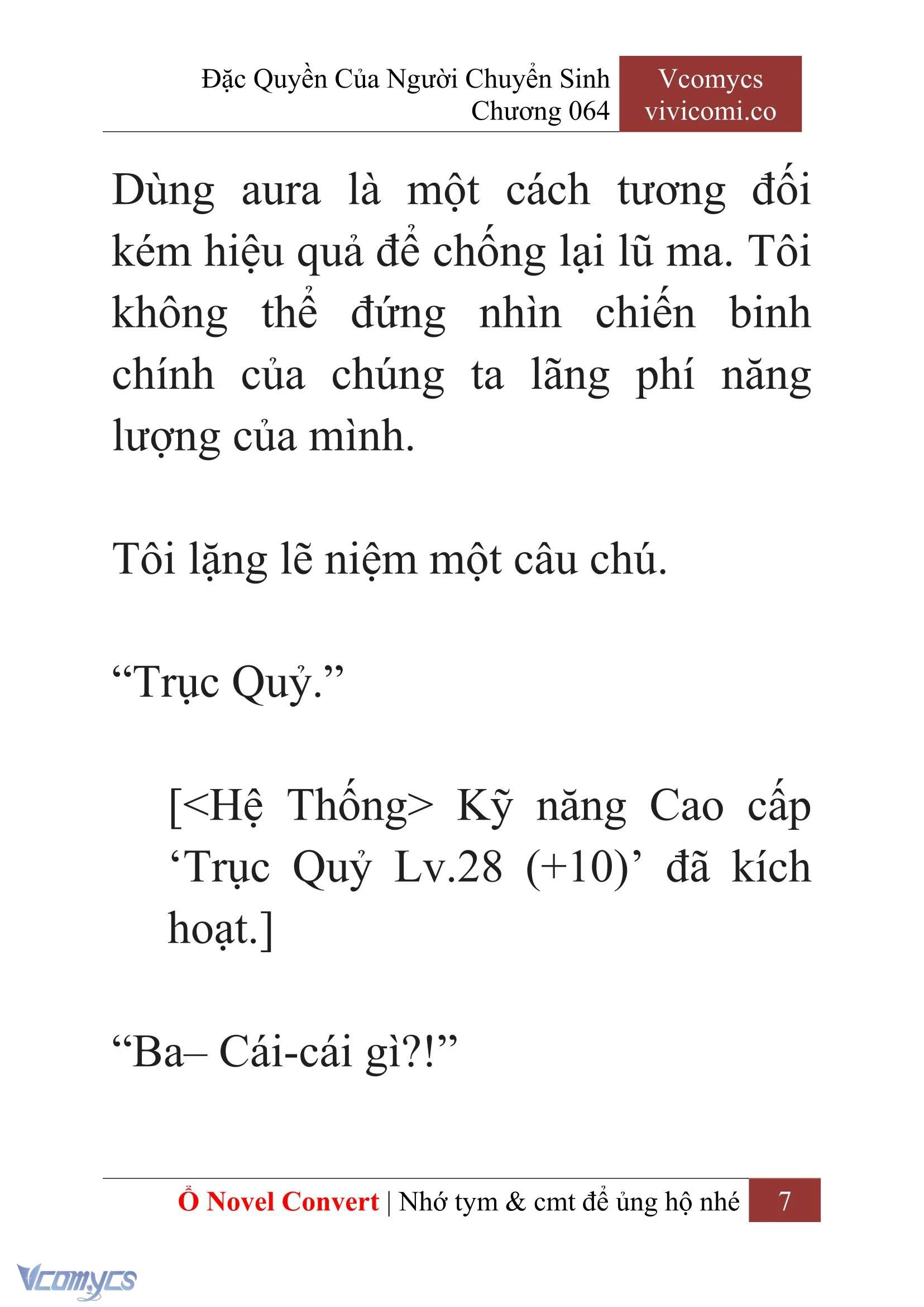 [Novel] Đặc Quyền Của Người Chuyển Sinh Chapter  64 - 9