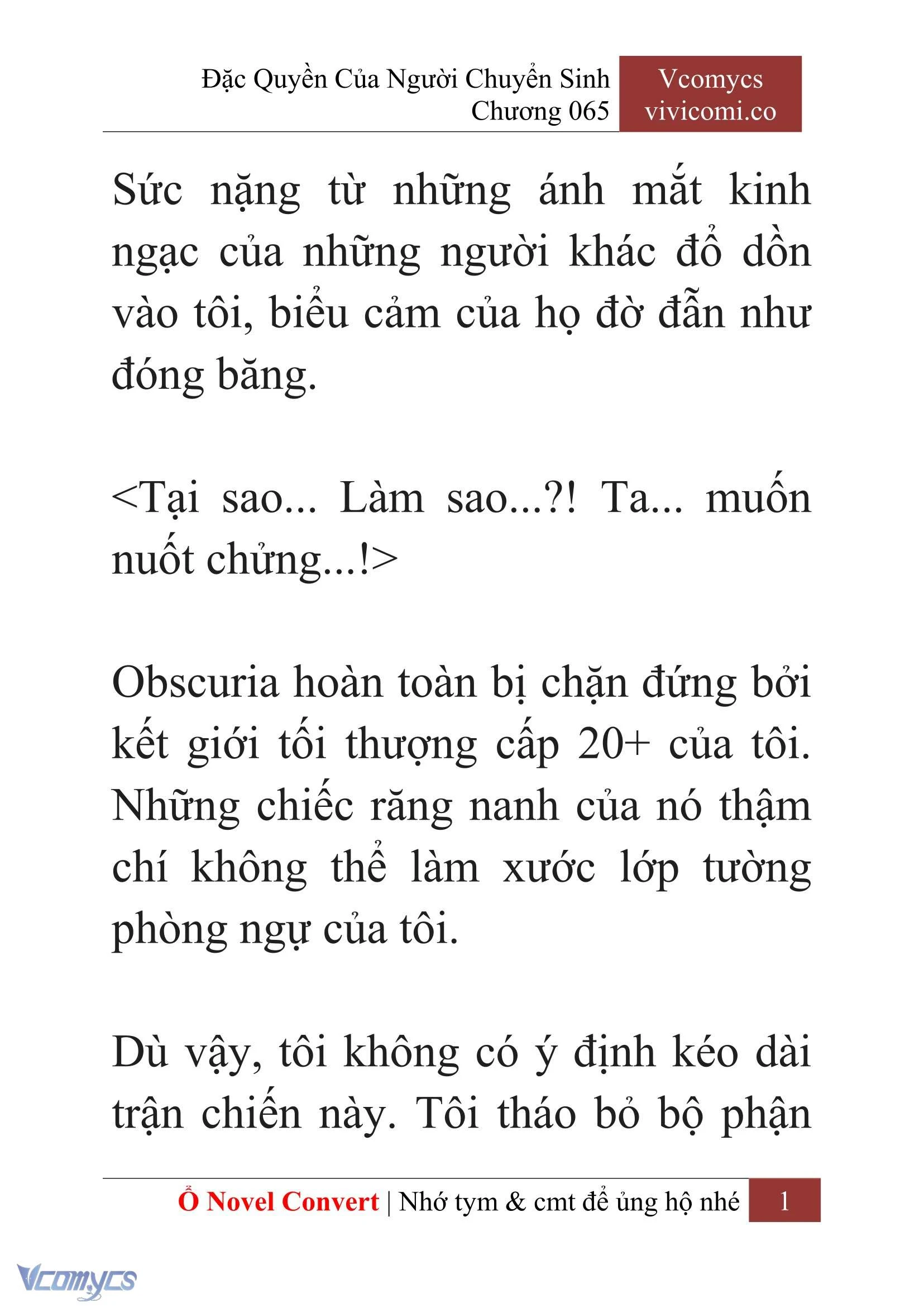 [Novel] Đặc Quyền Của Người Chuyển Sinh Chapter  65 - 3