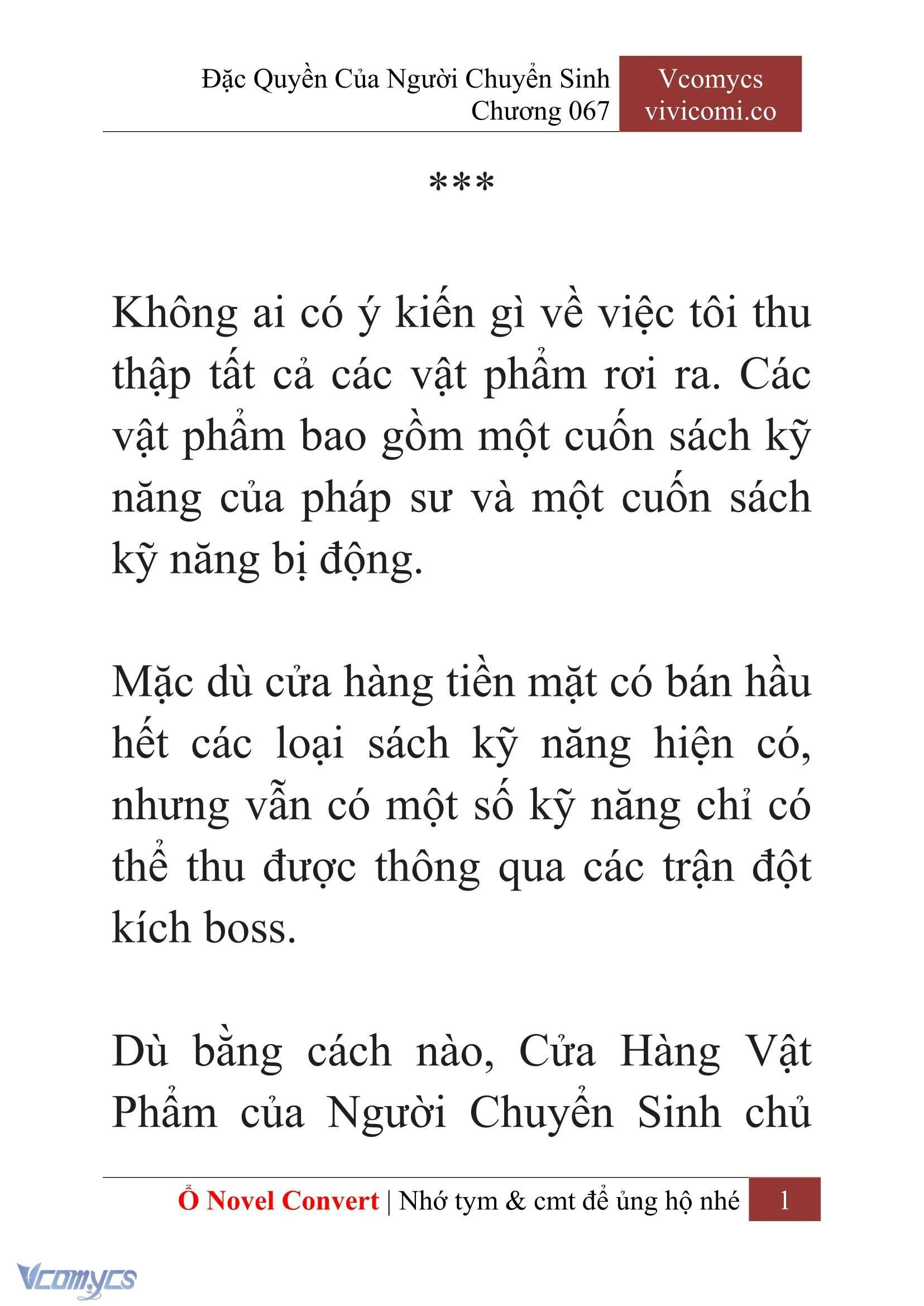 [Novel] Đặc Quyền Của Người Chuyển Sinh Chapter  67 - 3