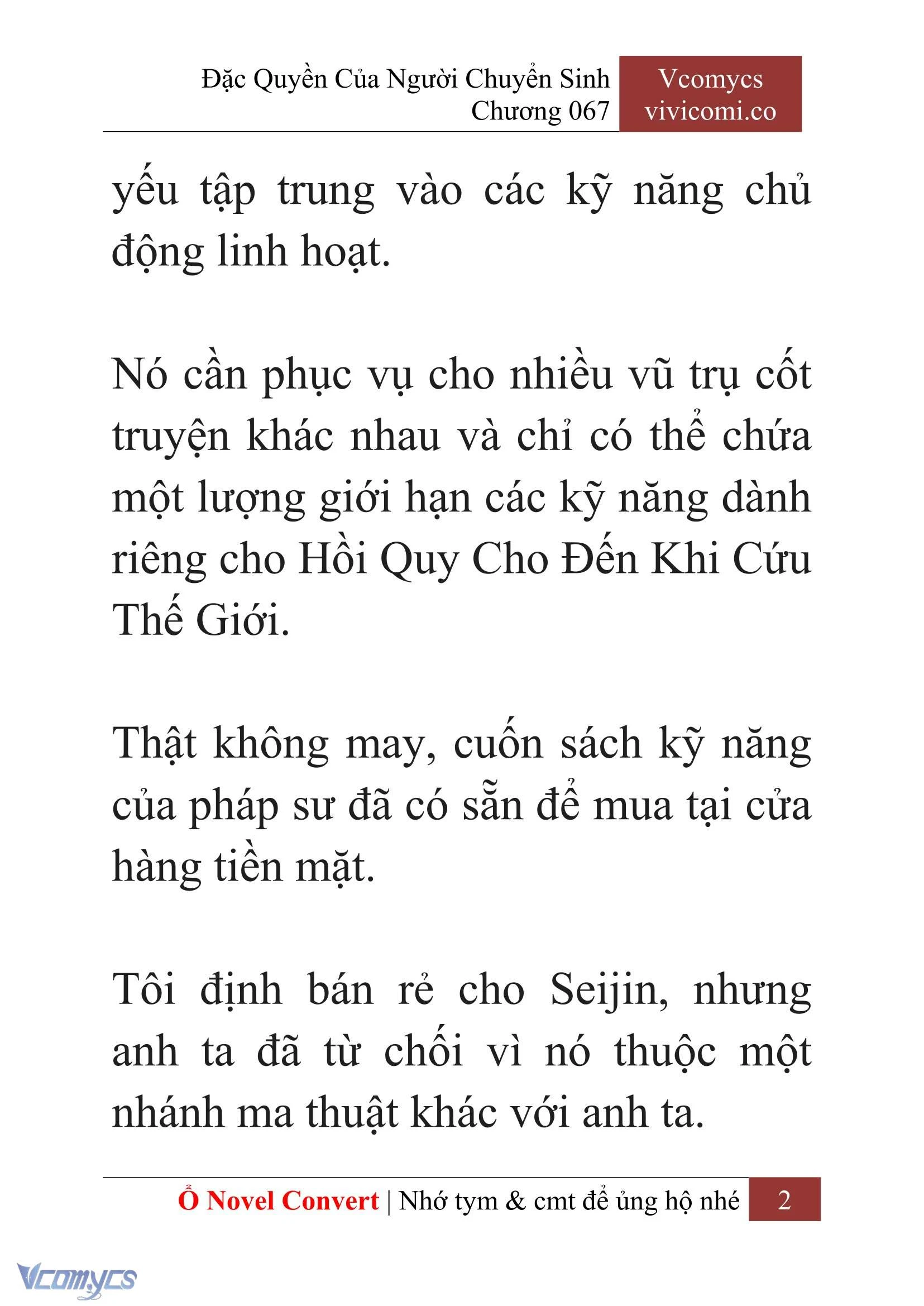 [Novel] Đặc Quyền Của Người Chuyển Sinh Chapter  67 - 4