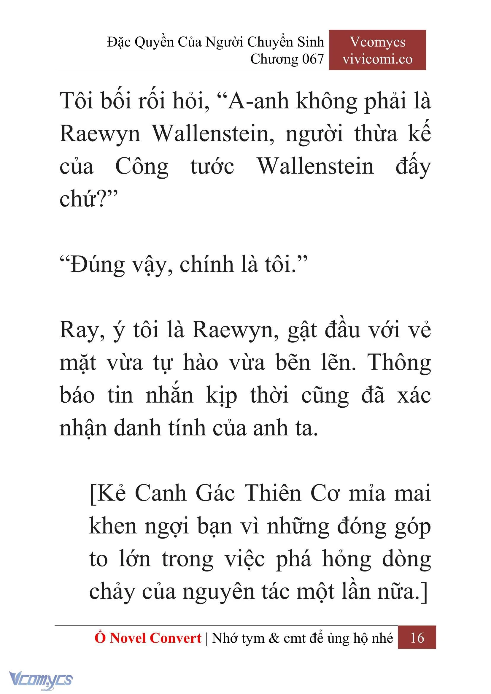 [Novel] Đặc Quyền Của Người Chuyển Sinh Chapter  67 - 18