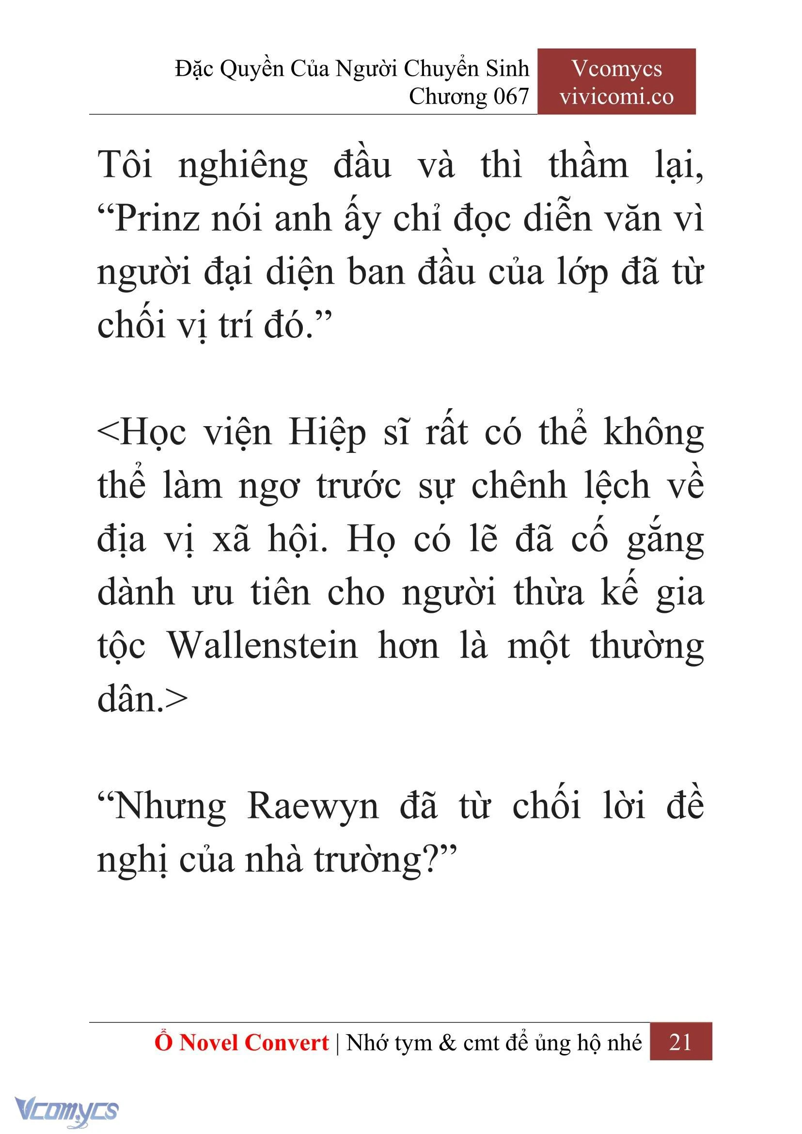[Novel] Đặc Quyền Của Người Chuyển Sinh Chapter  67 - 23