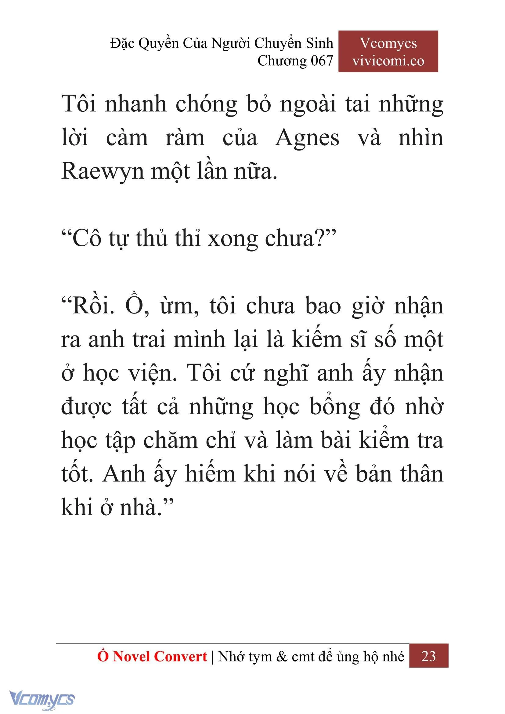 [Novel] Đặc Quyền Của Người Chuyển Sinh Chapter  67 - 25