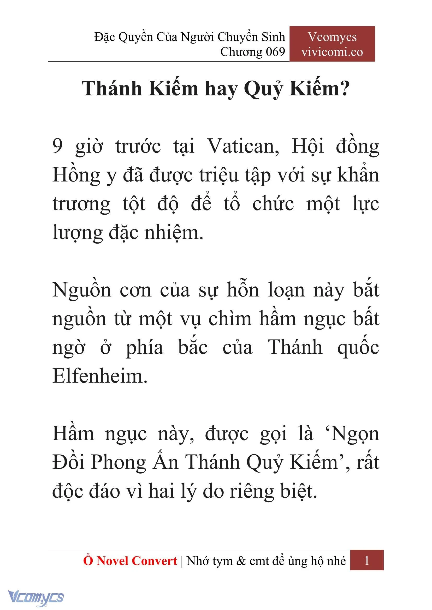 [Novel] Đặc Quyền Của Người Chuyển Sinh Chapter  69 - 3