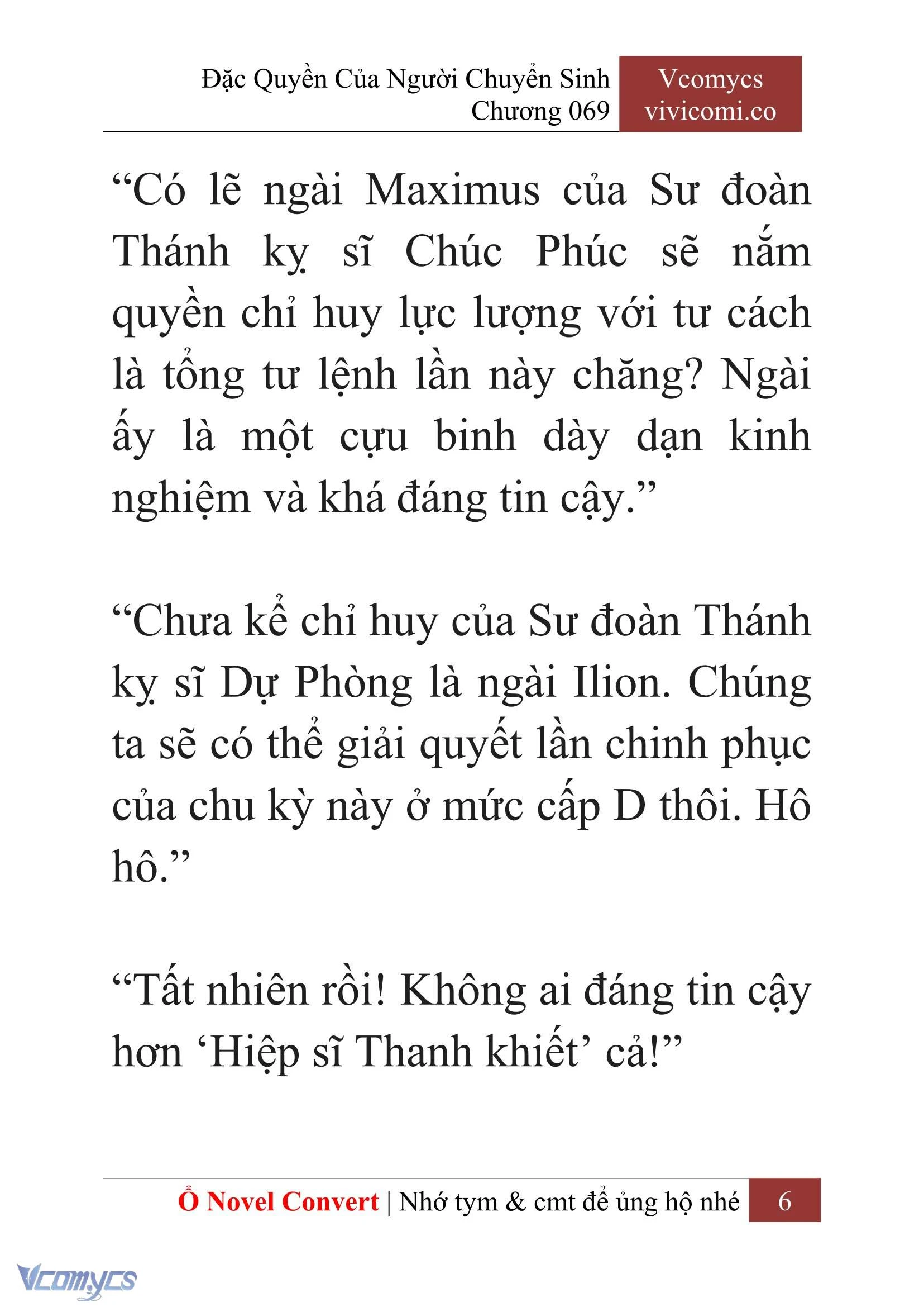 [Novel] Đặc Quyền Của Người Chuyển Sinh Chapter  69 - 8