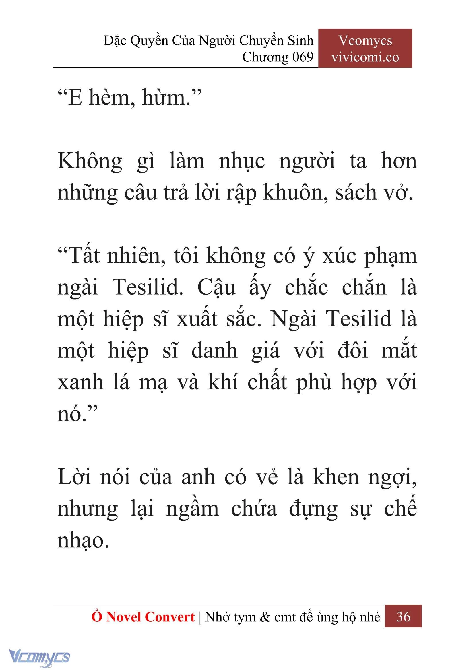 [Novel] Đặc Quyền Của Người Chuyển Sinh Chapter  69 - 38