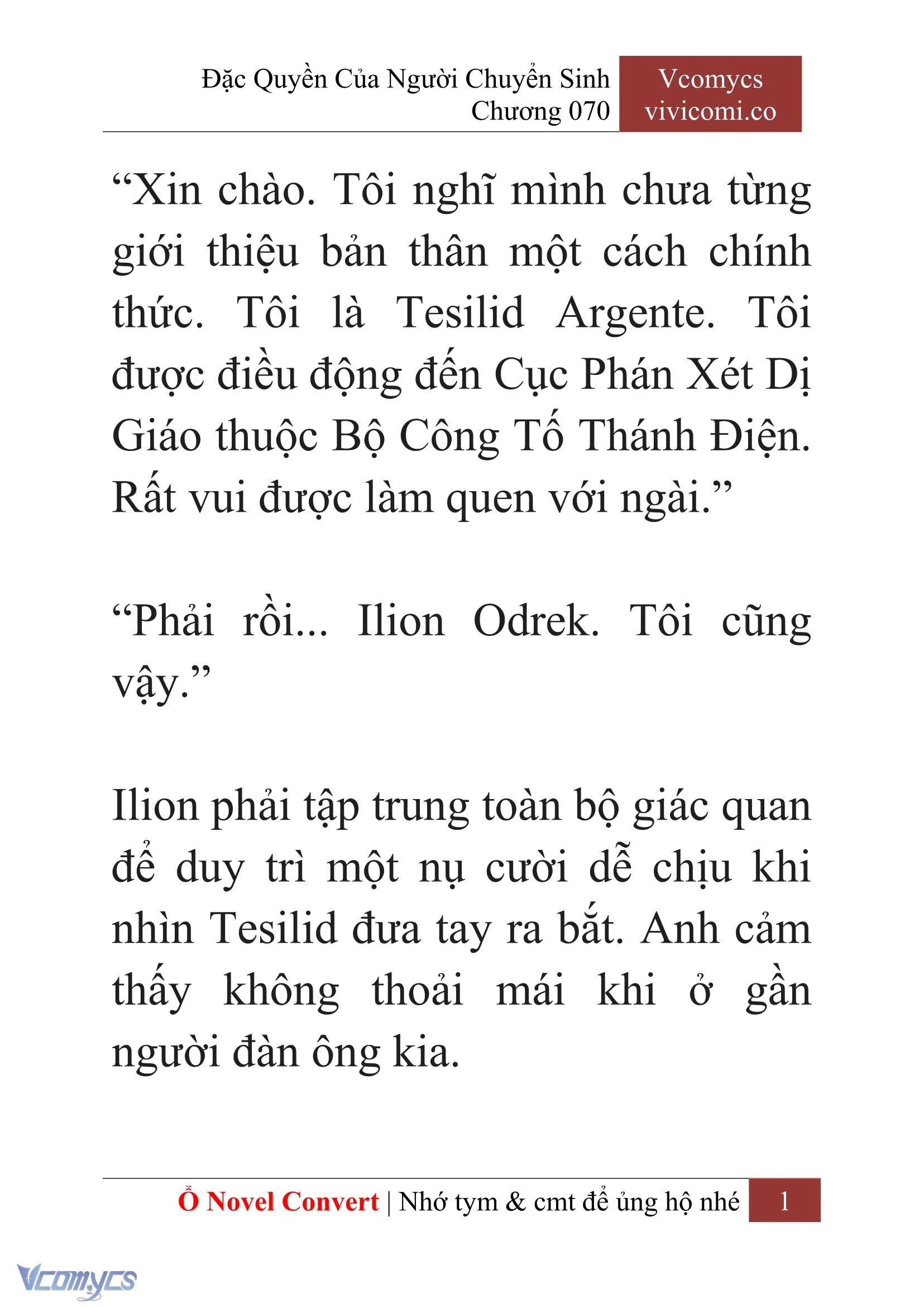 [Novel] Đặc Quyền Của Người Chuyển Sinh Chapter  70 - 3