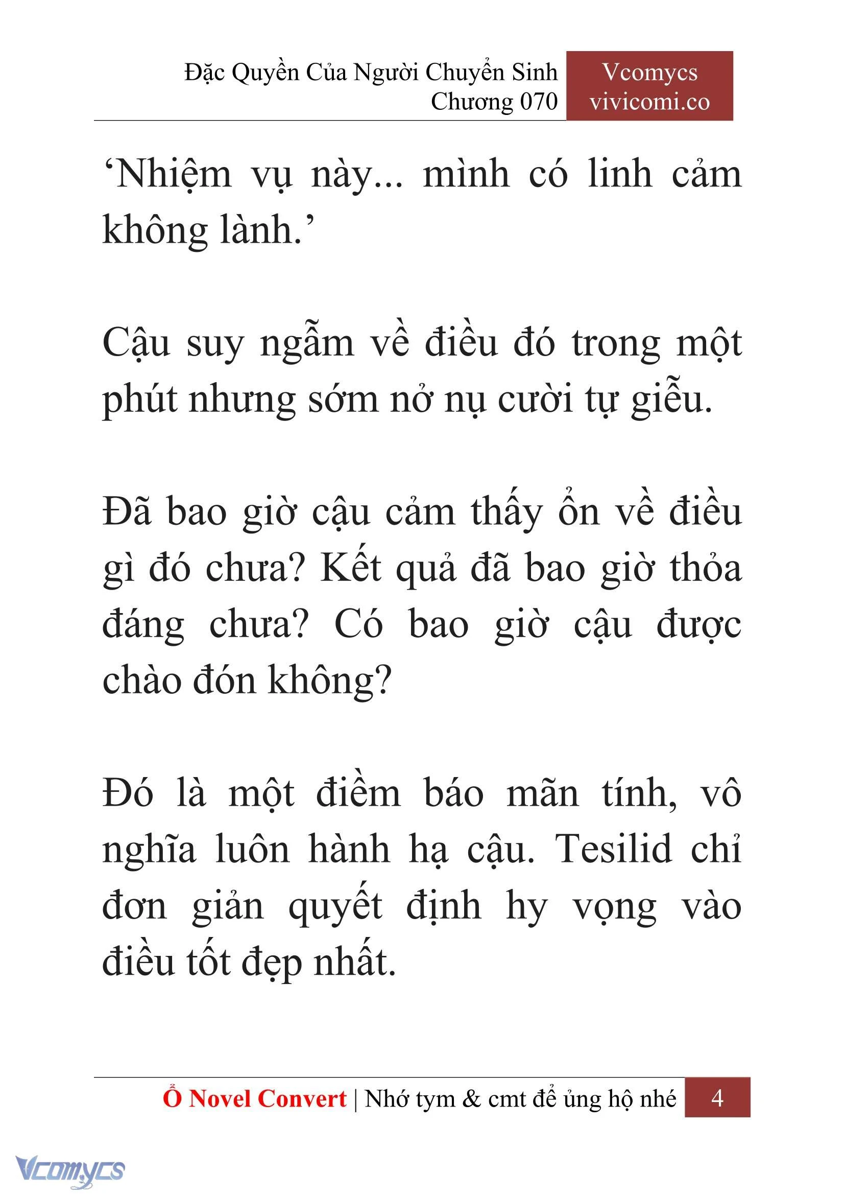 [Novel] Đặc Quyền Của Người Chuyển Sinh Chapter  70 - 6