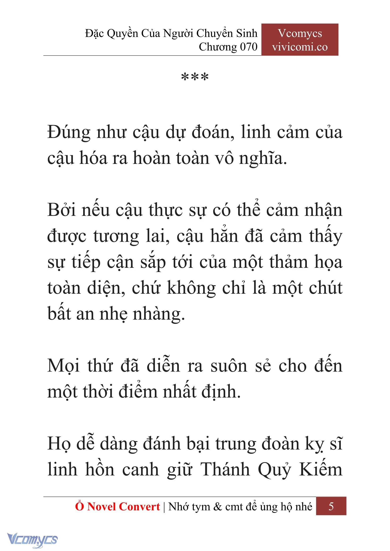 [Novel] Đặc Quyền Của Người Chuyển Sinh Chapter  70 - 7