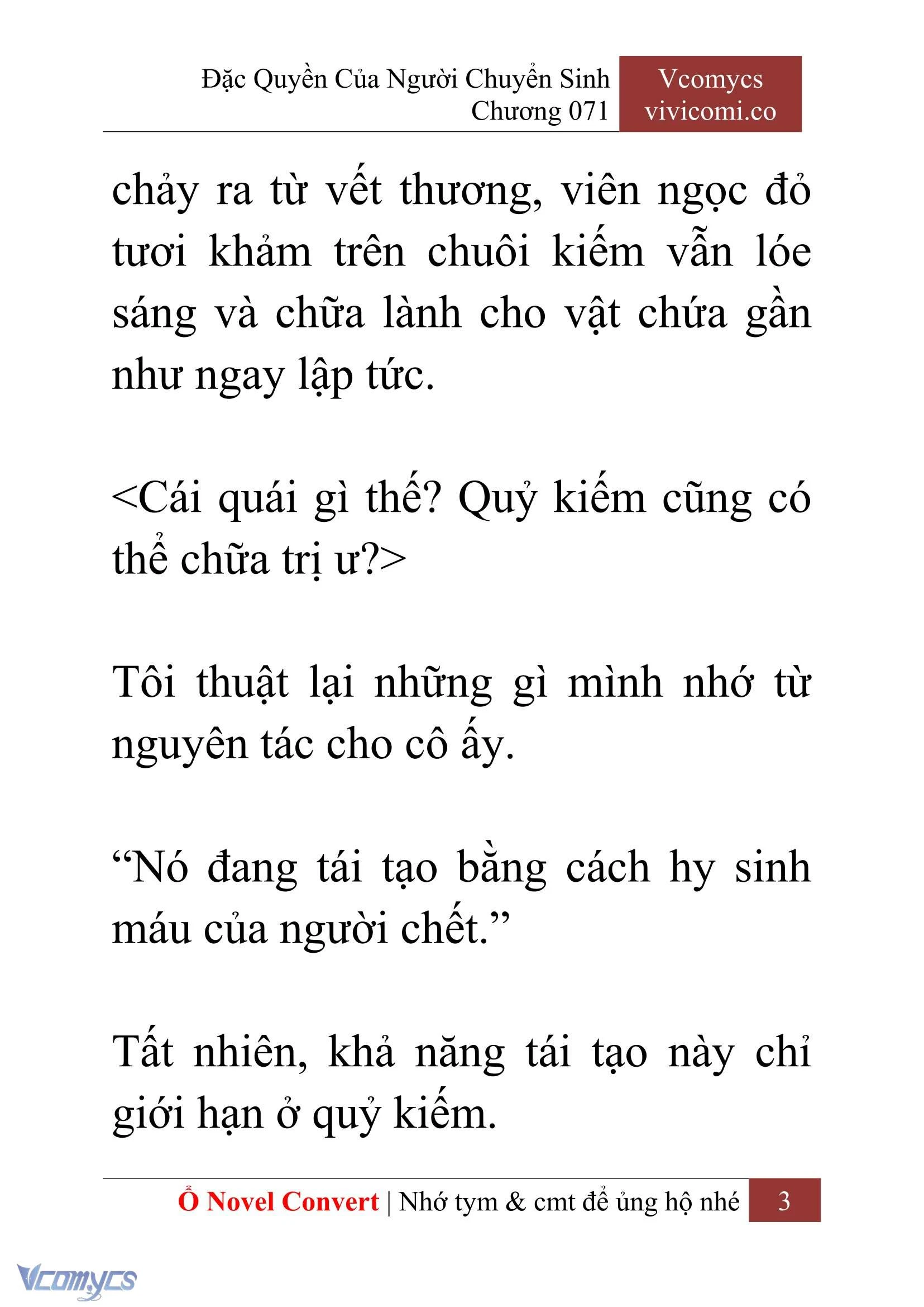 [Novel] Đặc Quyền Của Người Chuyển Sinh Chapter  71 - 5