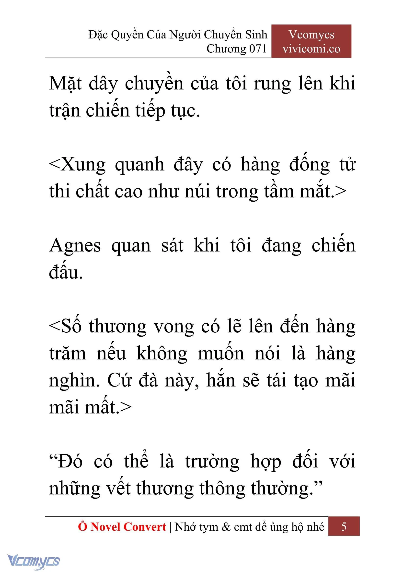 [Novel] Đặc Quyền Của Người Chuyển Sinh Chapter  71 - 7
