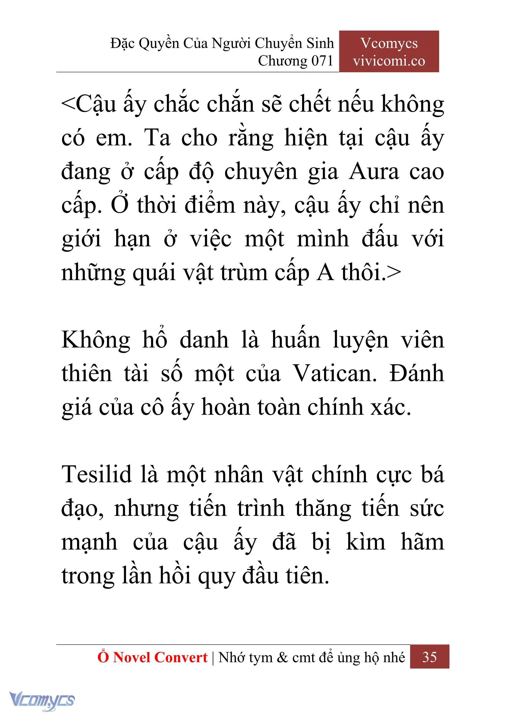 [Novel] Đặc Quyền Của Người Chuyển Sinh Chapter  71 - 37