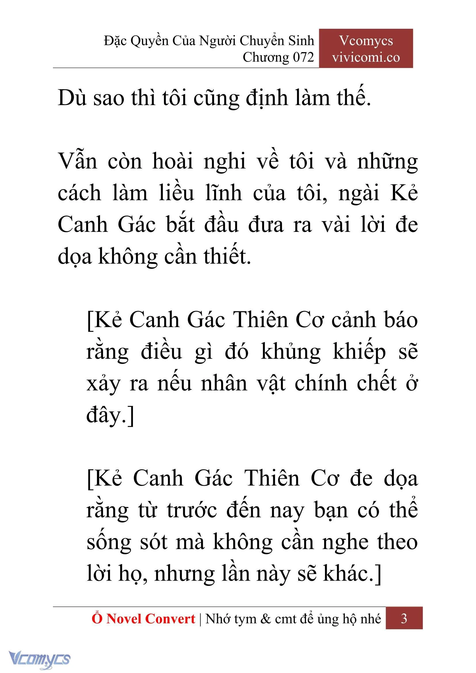 [Novel] Đặc Quyền Của Người Chuyển Sinh Chapter  72 - 5