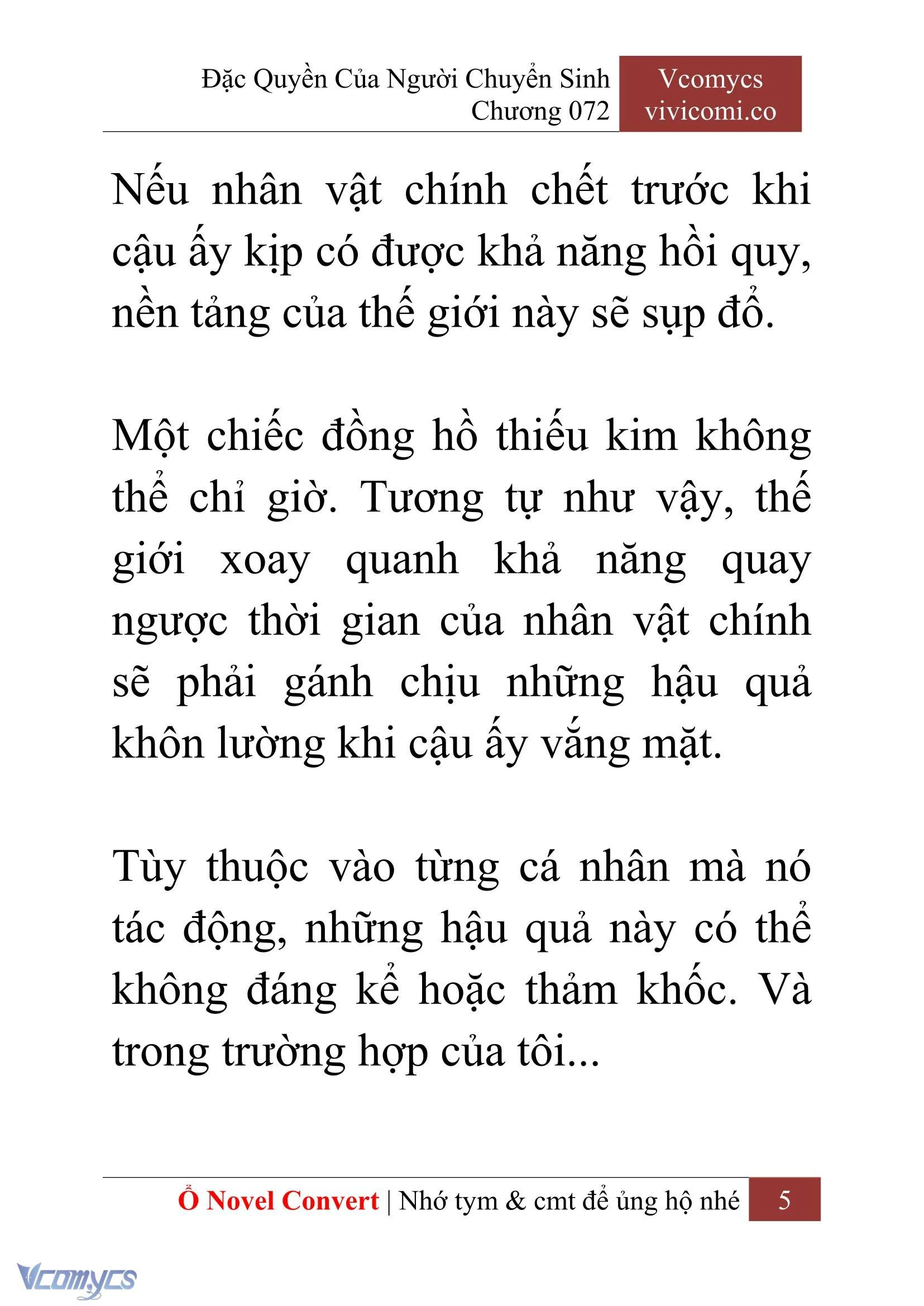 [Novel] Đặc Quyền Của Người Chuyển Sinh Chapter  72 - 7