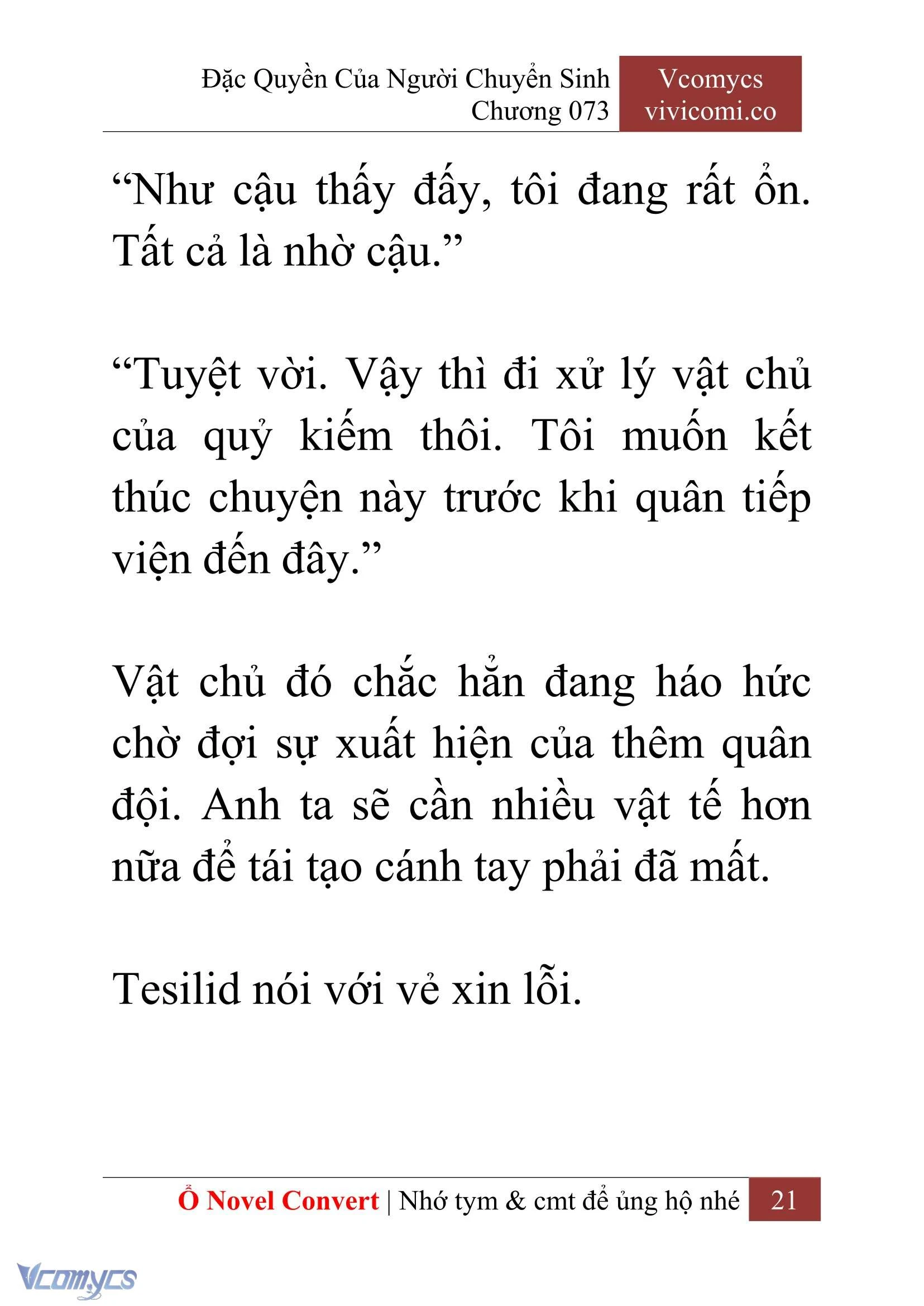 [Novel] Đặc Quyền Của Người Chuyển Sinh Chapter  73 - 23