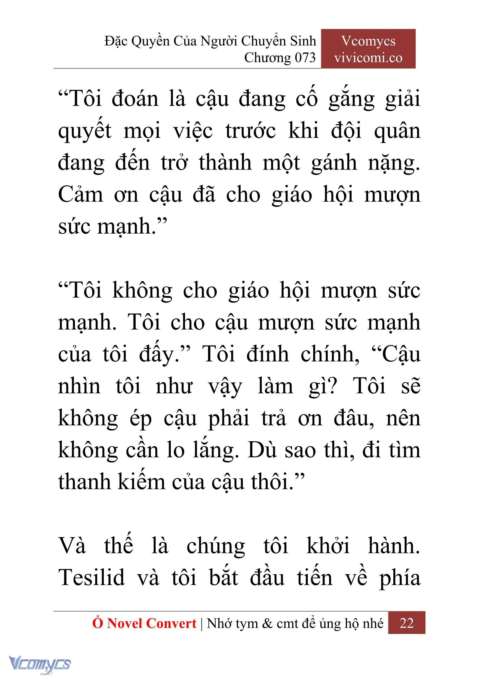 [Novel] Đặc Quyền Của Người Chuyển Sinh Chapter  73 - 24