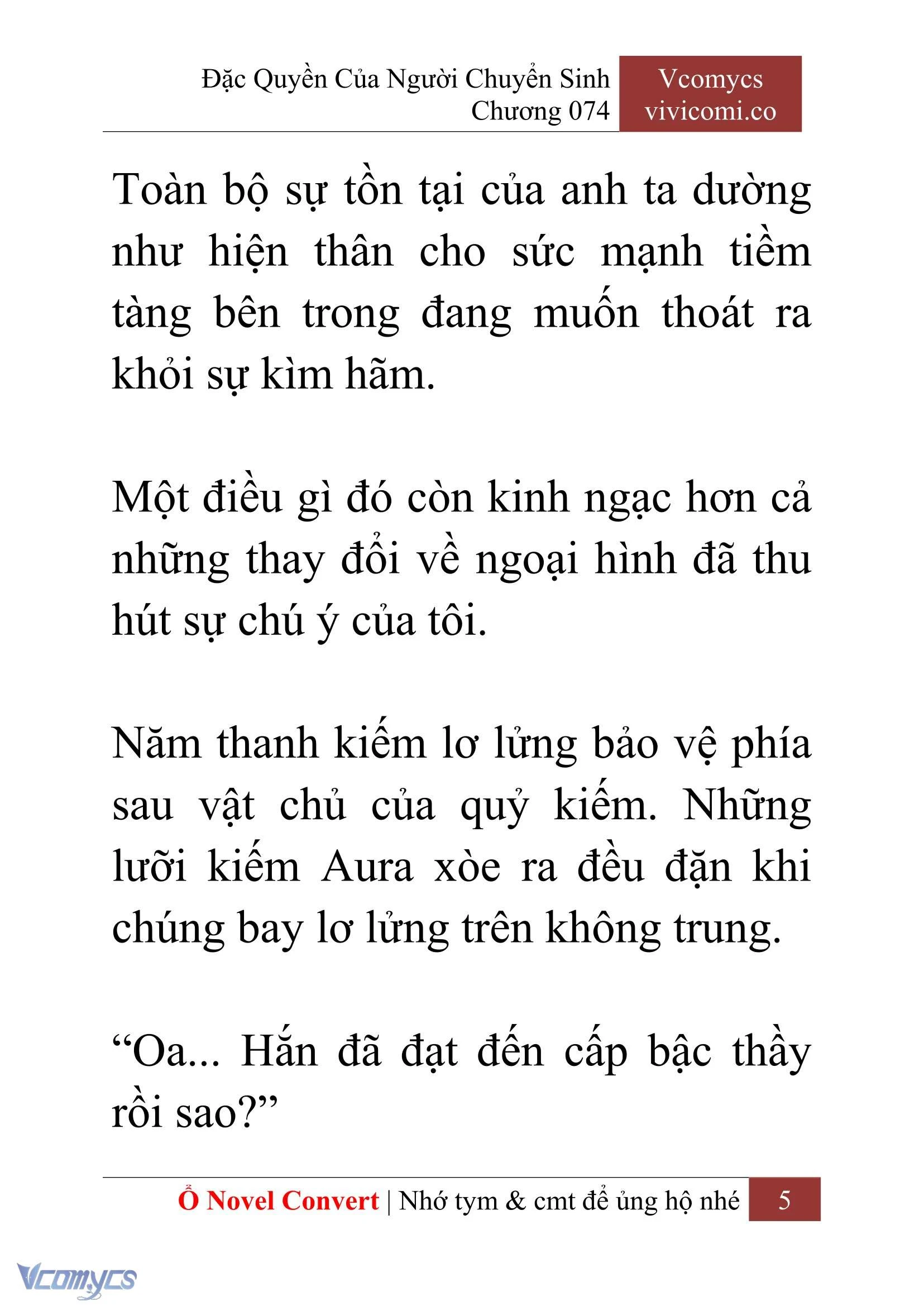 [Novel] Đặc Quyền Của Người Chuyển Sinh Chapter  74 - 7