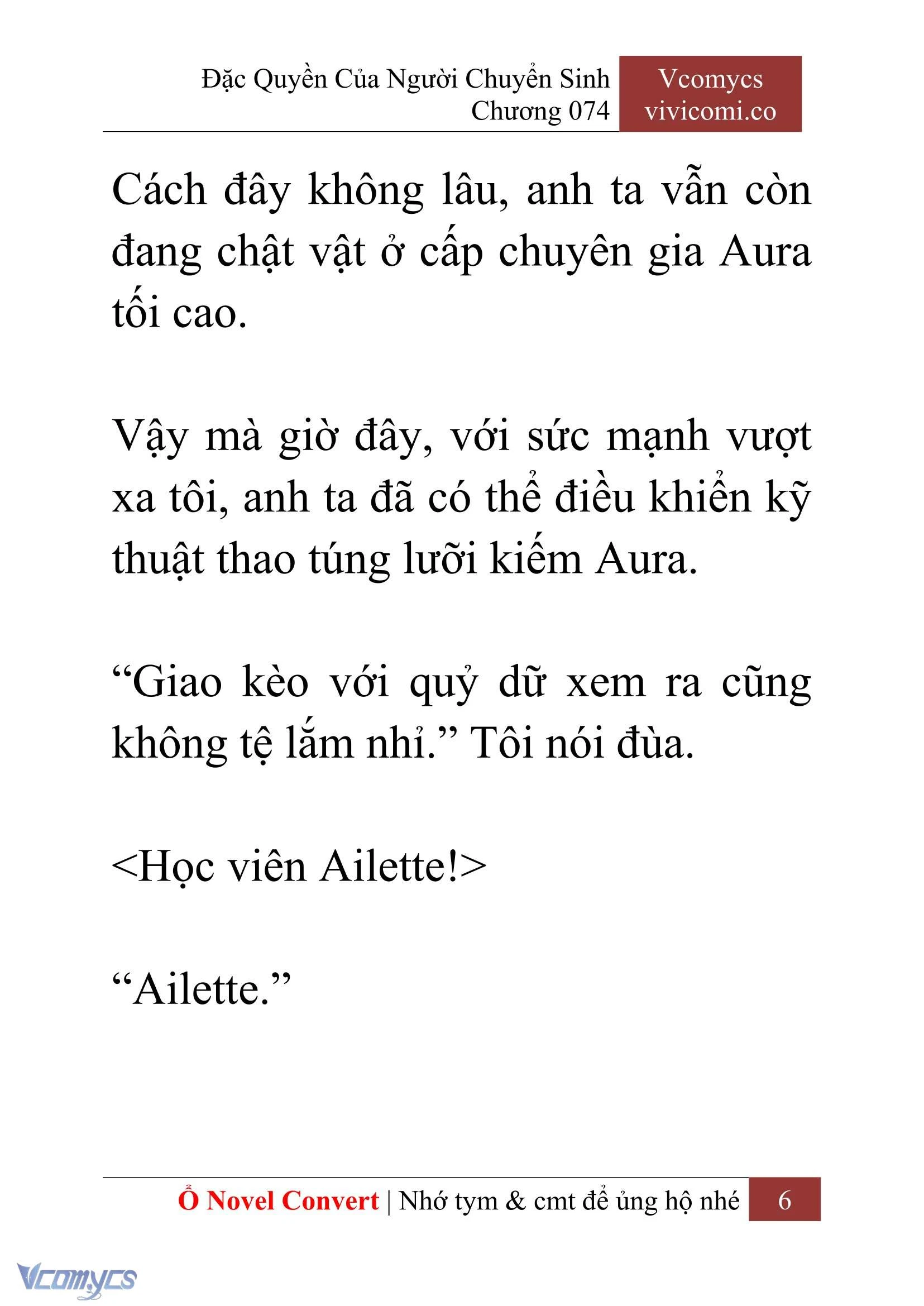 [Novel] Đặc Quyền Của Người Chuyển Sinh Chapter  74 - 8