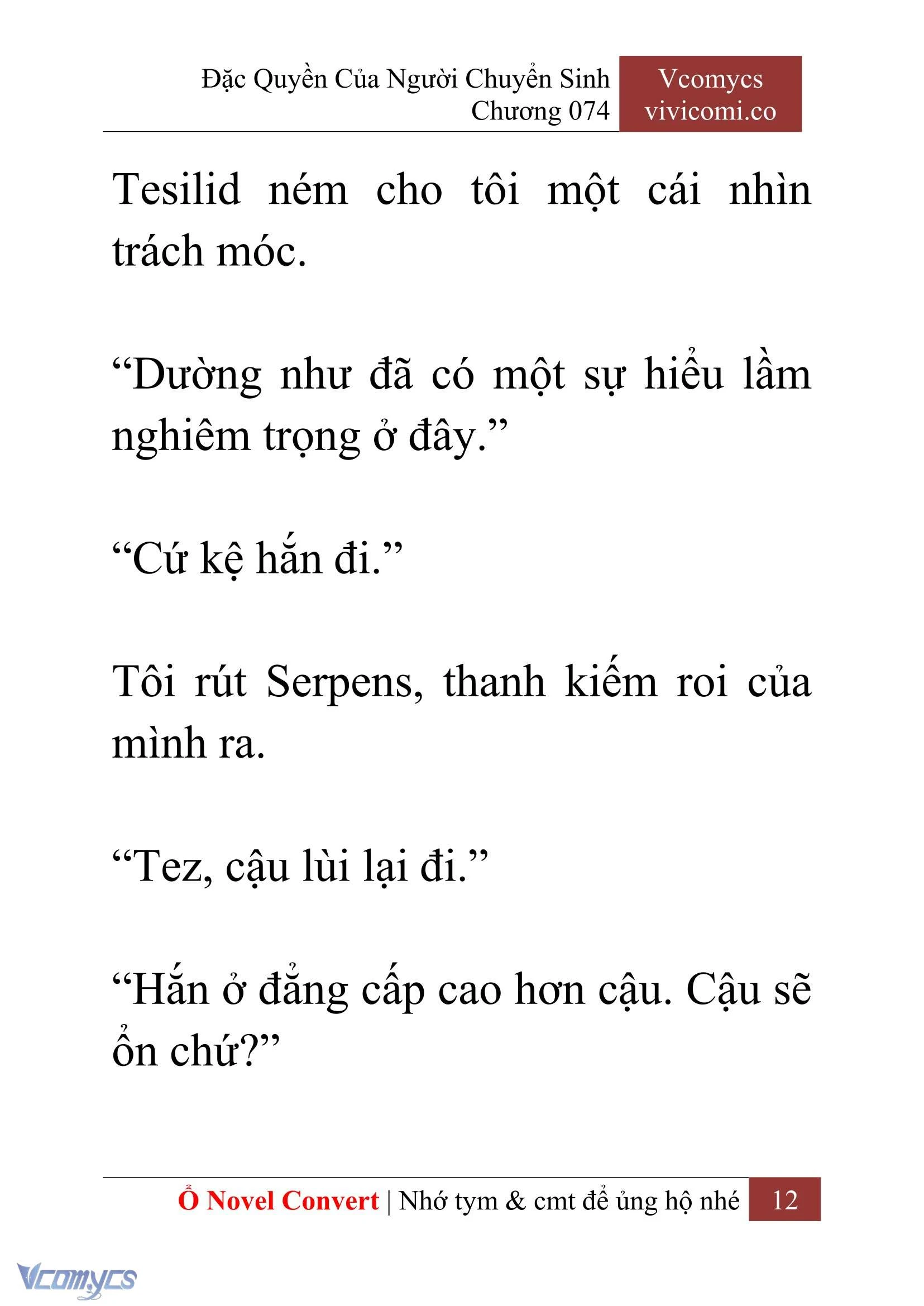 [Novel] Đặc Quyền Của Người Chuyển Sinh Chapter  74 - 14