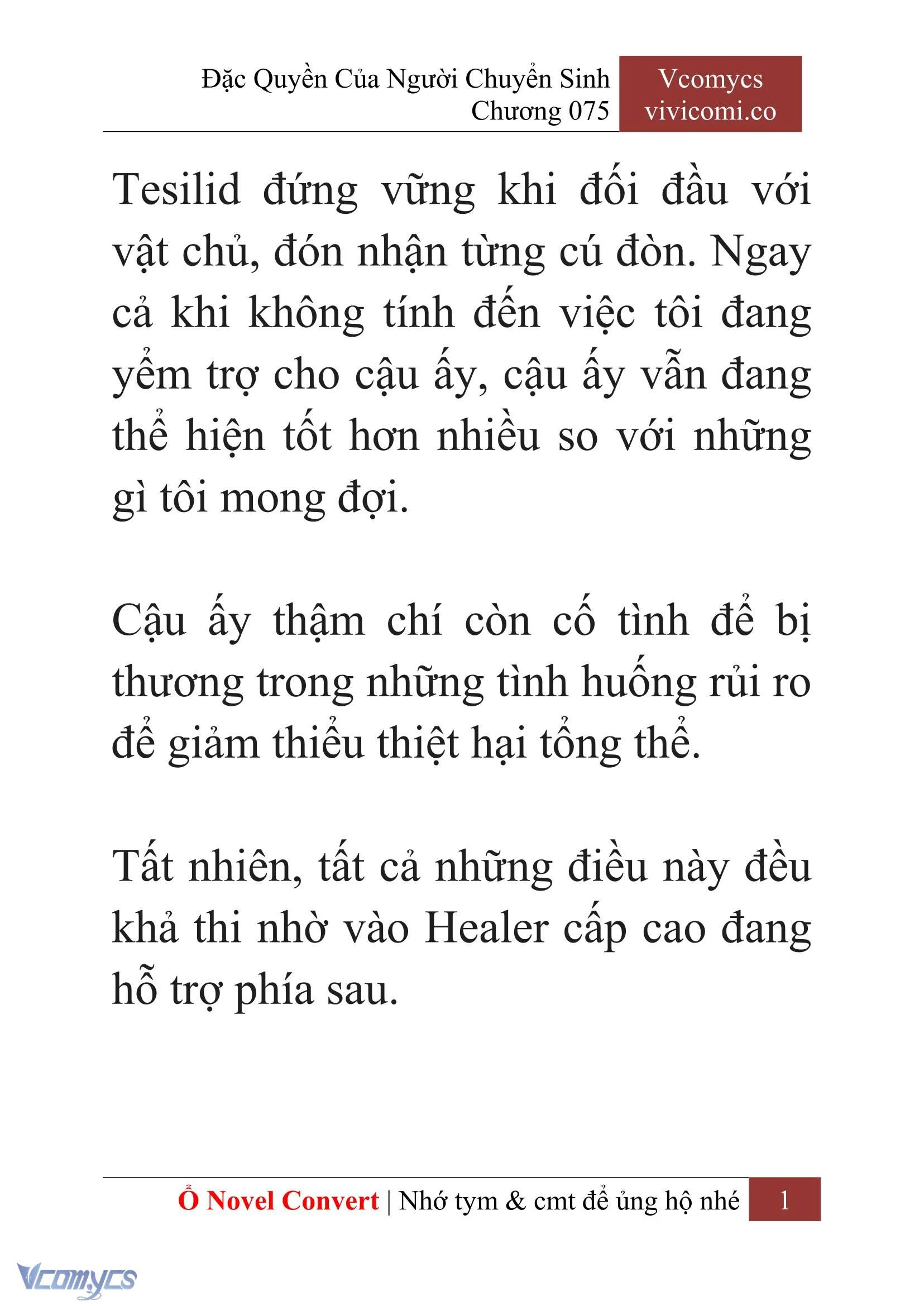 [Novel] Đặc Quyền Của Người Chuyển Sinh Chapter  75 - 3
