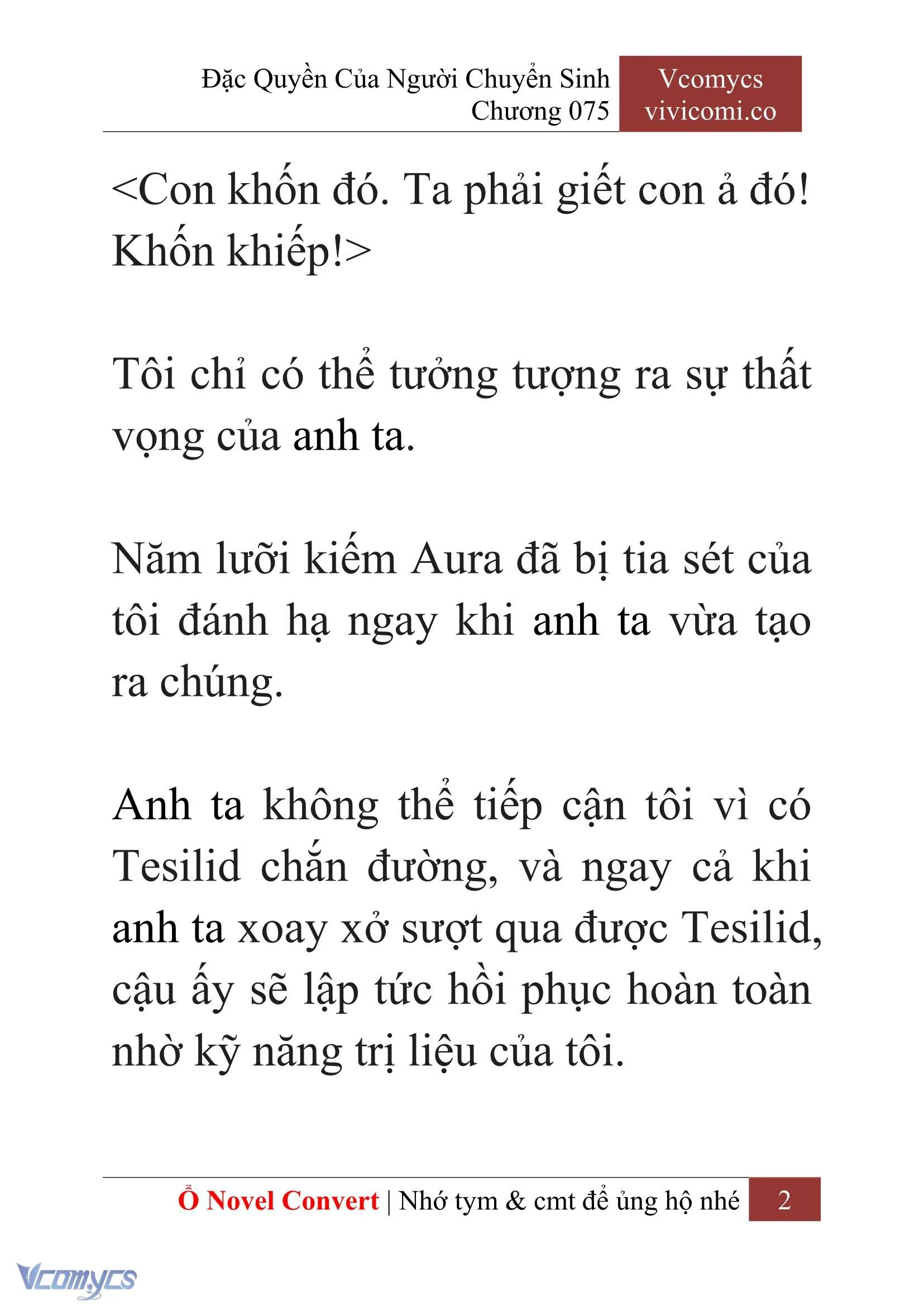 [Novel] Đặc Quyền Của Người Chuyển Sinh Chapter  75 - 4