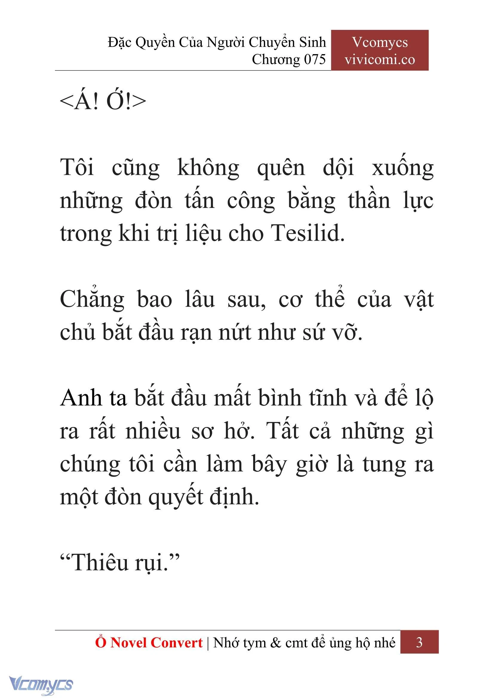 [Novel] Đặc Quyền Của Người Chuyển Sinh Chapter  75 - 5