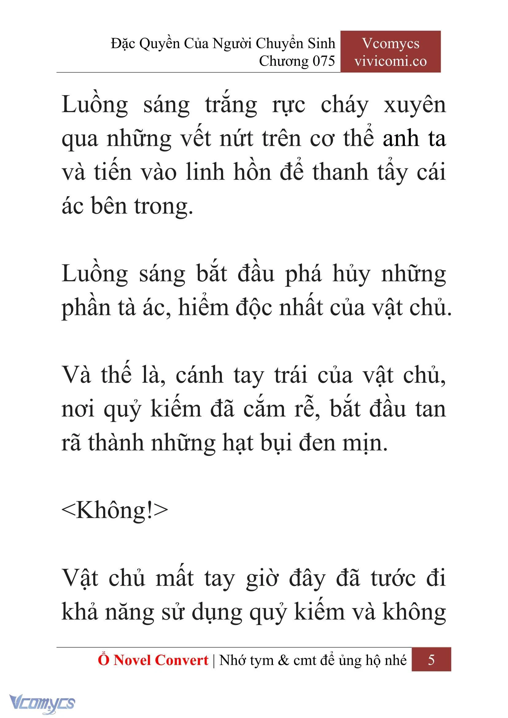 [Novel] Đặc Quyền Của Người Chuyển Sinh Chapter  75 - 7