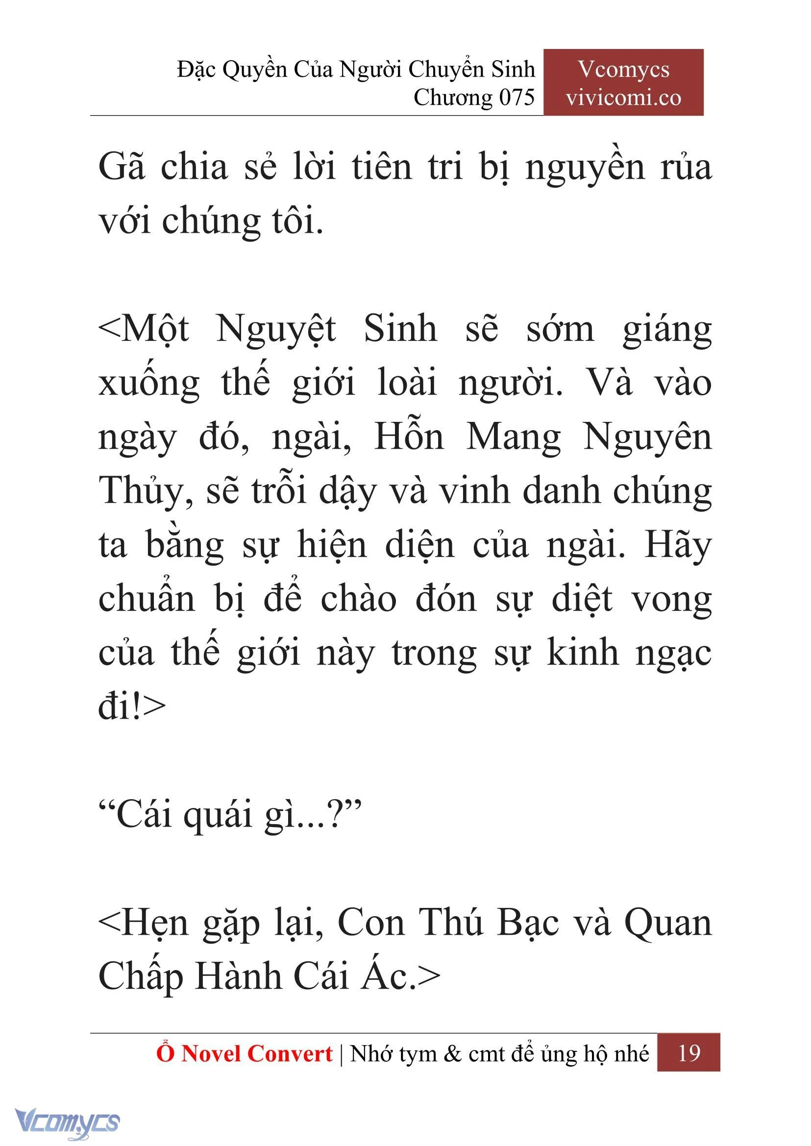 [Novel] Đặc Quyền Của Người Chuyển Sinh Chapter  75 - 21