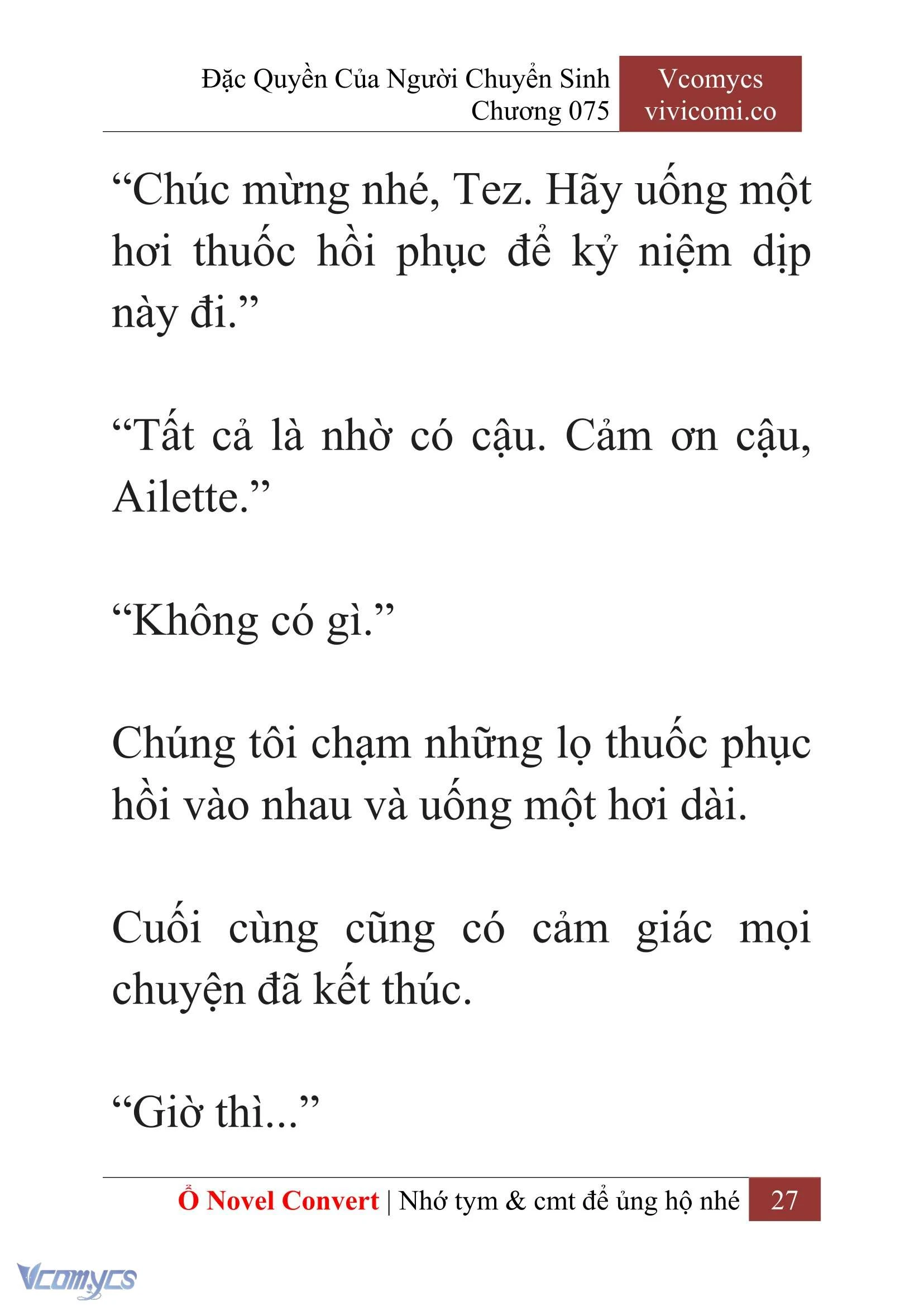 [Novel] Đặc Quyền Của Người Chuyển Sinh Chapter  75 - 29