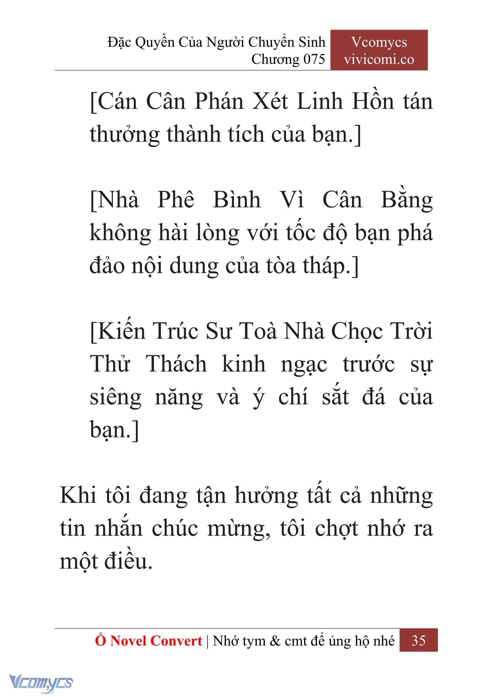 [Novel] Đặc Quyền Của Người Chuyển Sinh Chapter  75 - 37