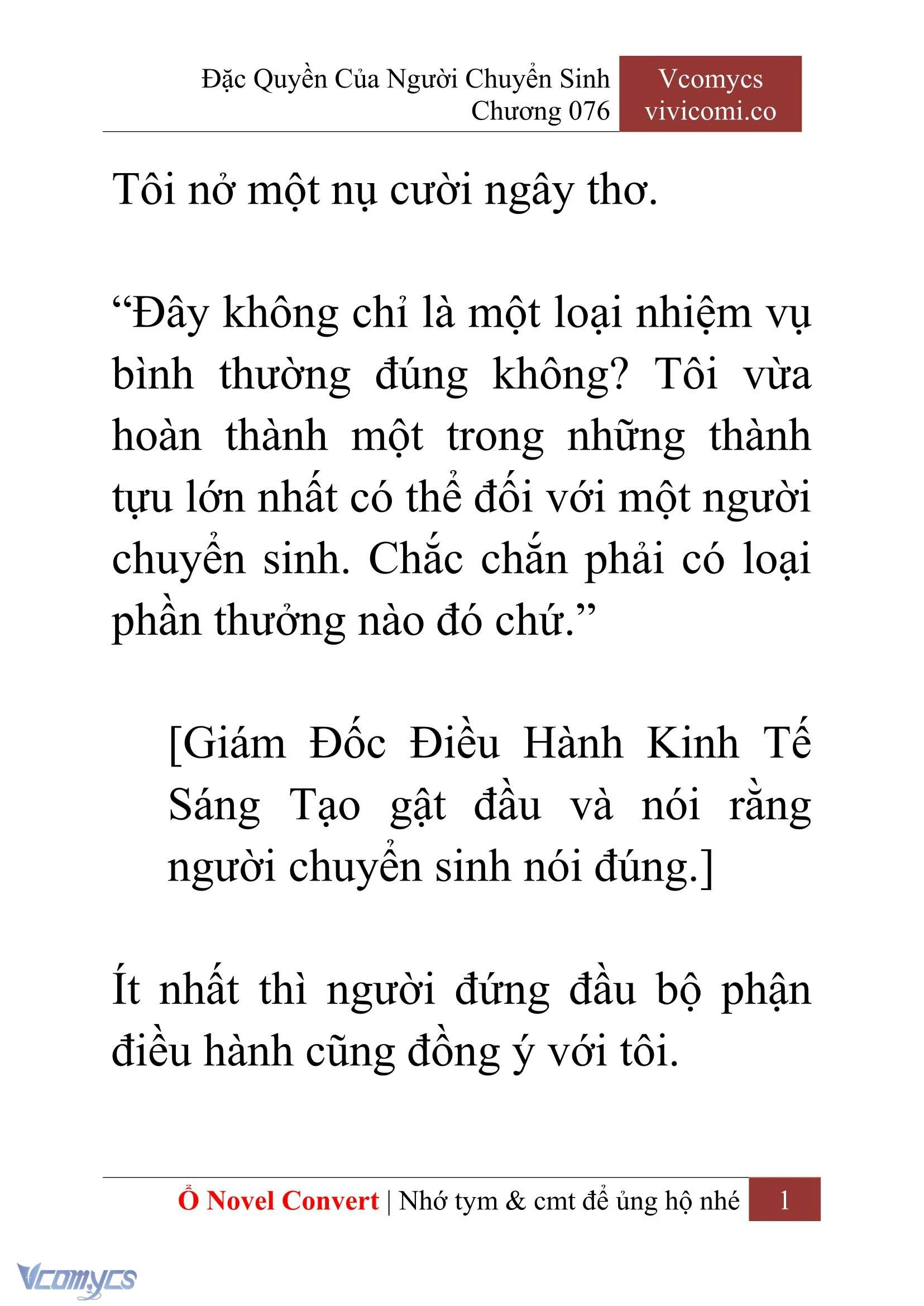 [Novel] Đặc Quyền Của Người Chuyển Sinh Chapter  76 - 3