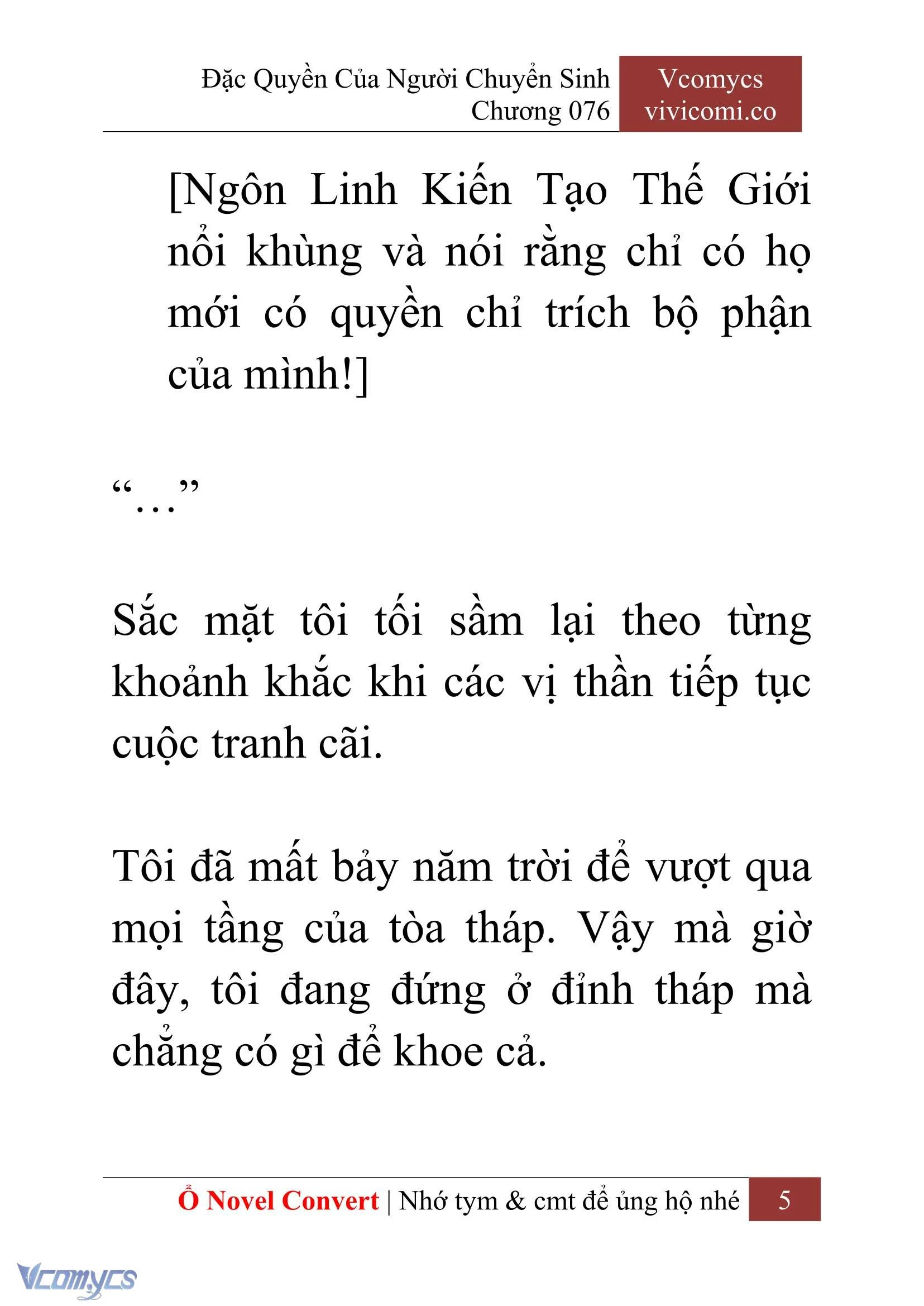 [Novel] Đặc Quyền Của Người Chuyển Sinh Chapter  76 - 7