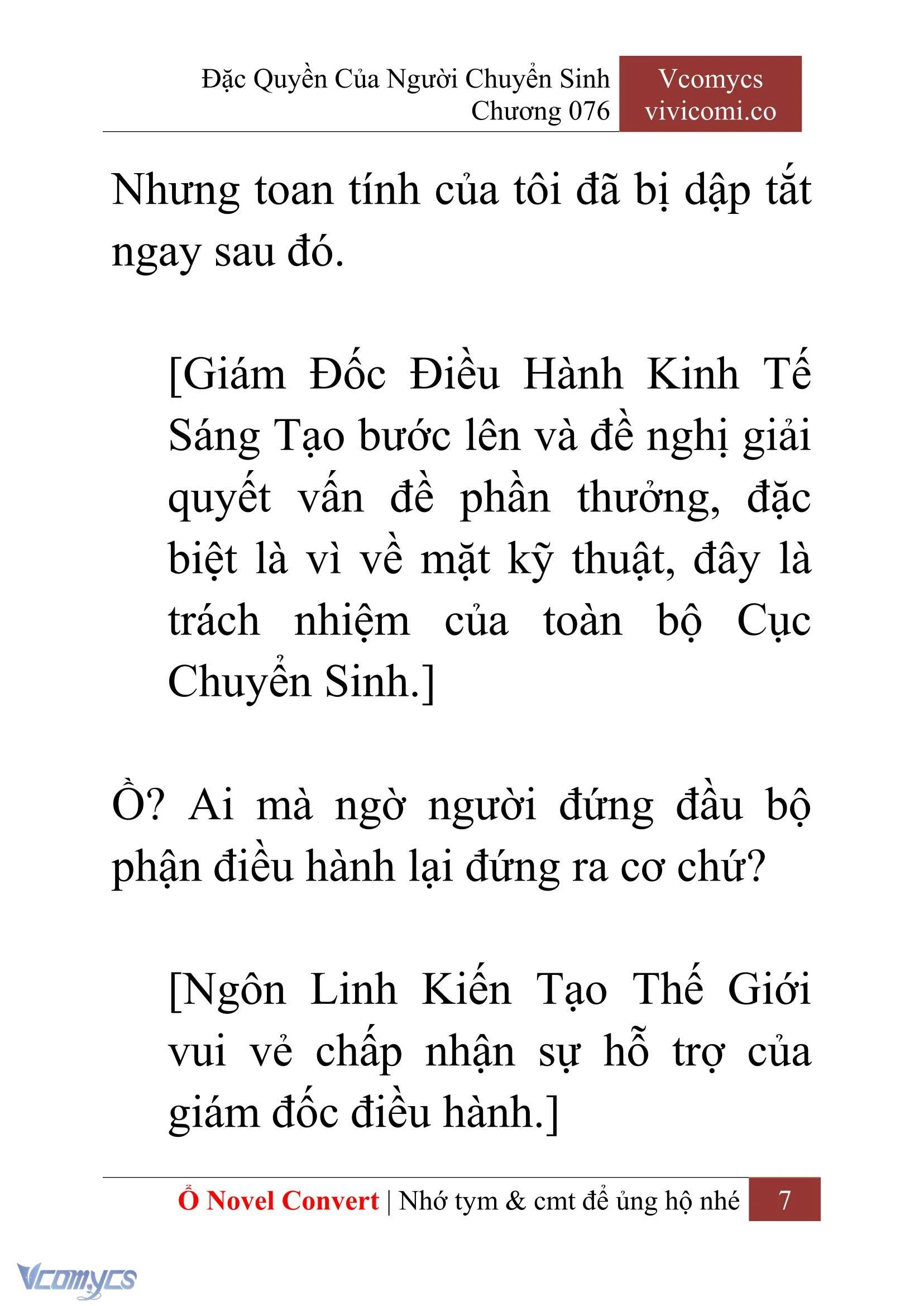 [Novel] Đặc Quyền Của Người Chuyển Sinh Chapter  76 - 9