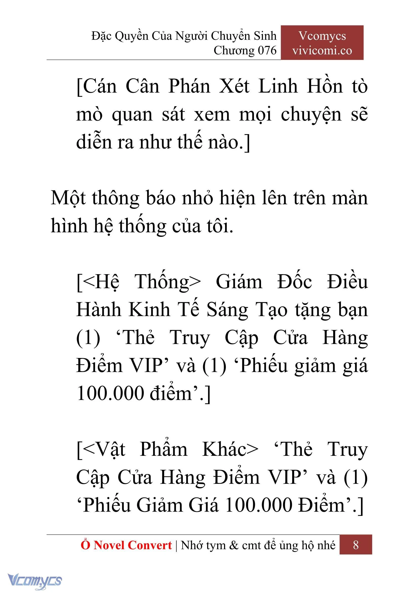 [Novel] Đặc Quyền Của Người Chuyển Sinh Chapter  76 - 10