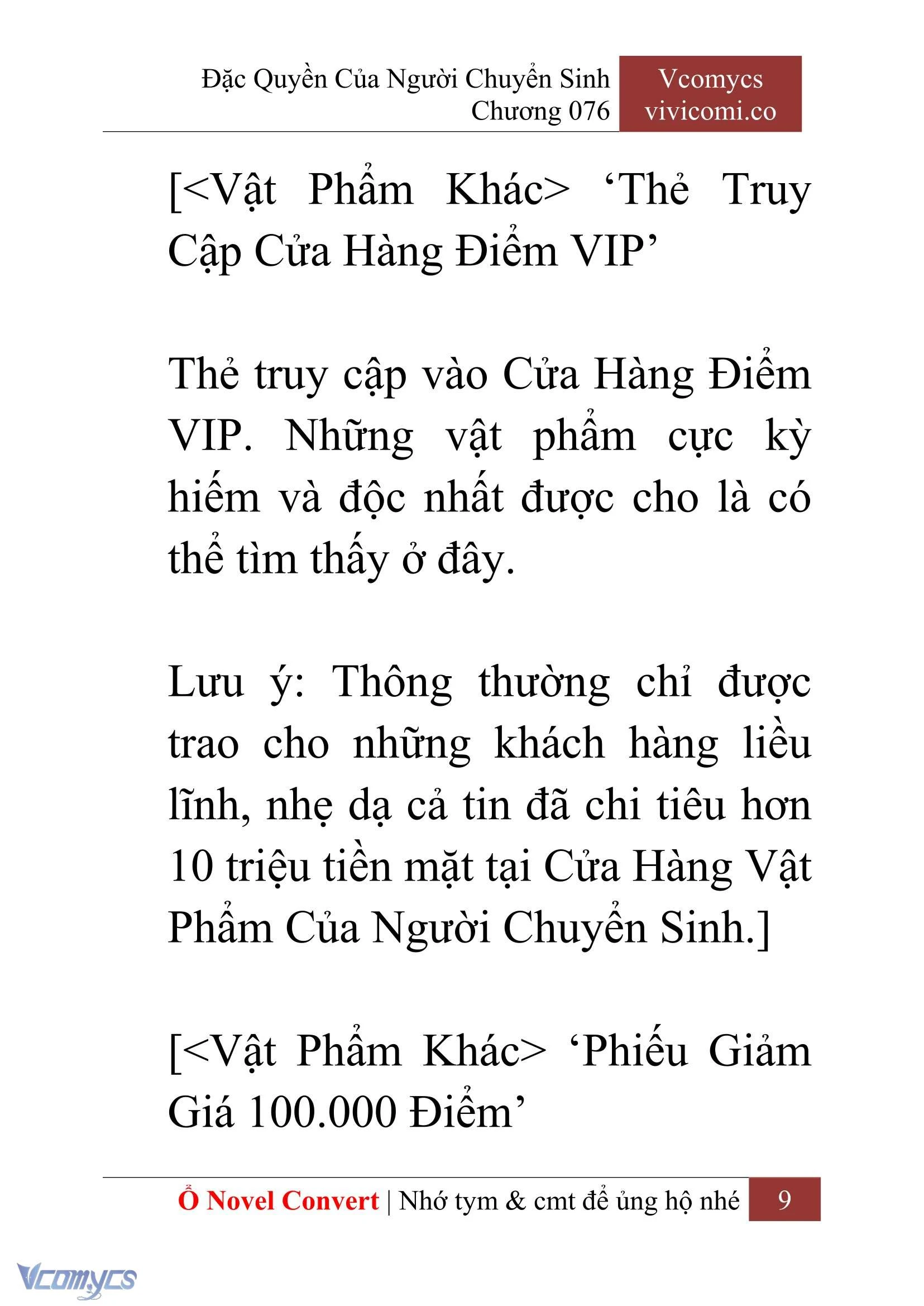 [Novel] Đặc Quyền Của Người Chuyển Sinh Chapter  76 - 11