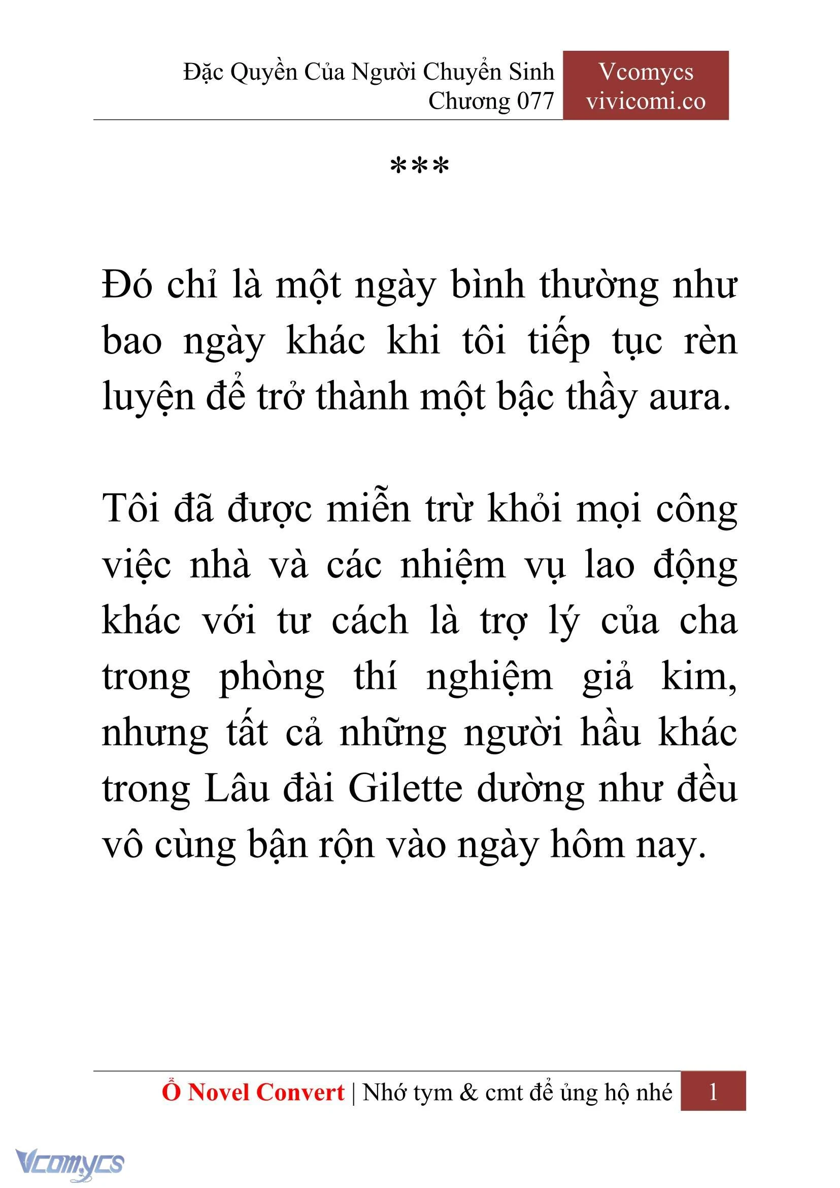[Novel] Đặc Quyền Của Người Chuyển Sinh Chapter  77 - 3