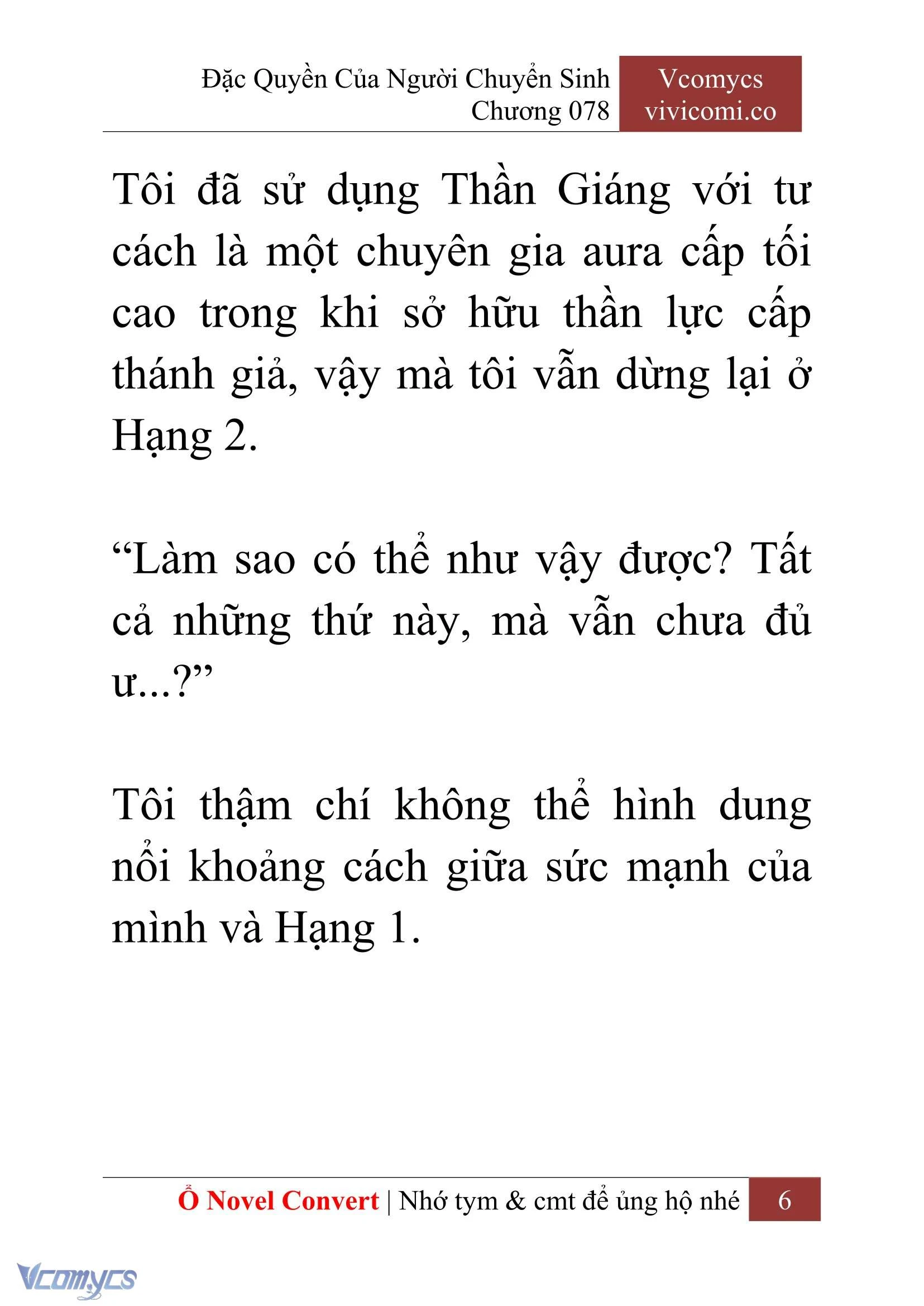 [Novel] Đặc Quyền Của Người Chuyển Sinh Chapter  78 - 8