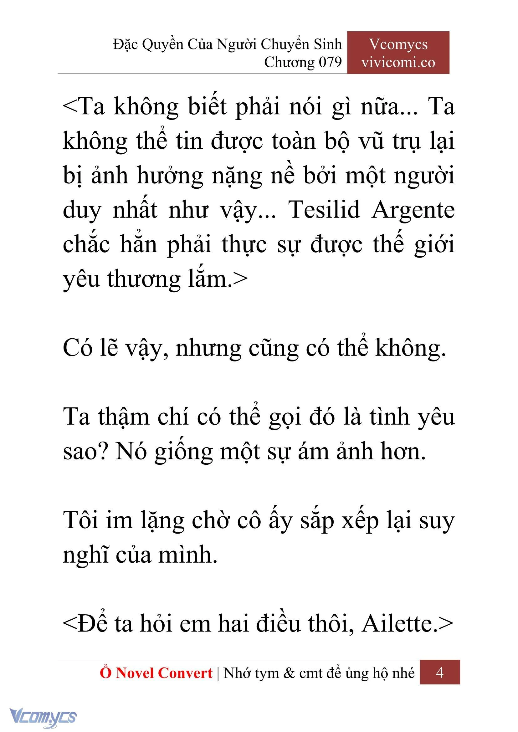 [Novel] Đặc Quyền Của Người Chuyển Sinh Chapter  79 - 6