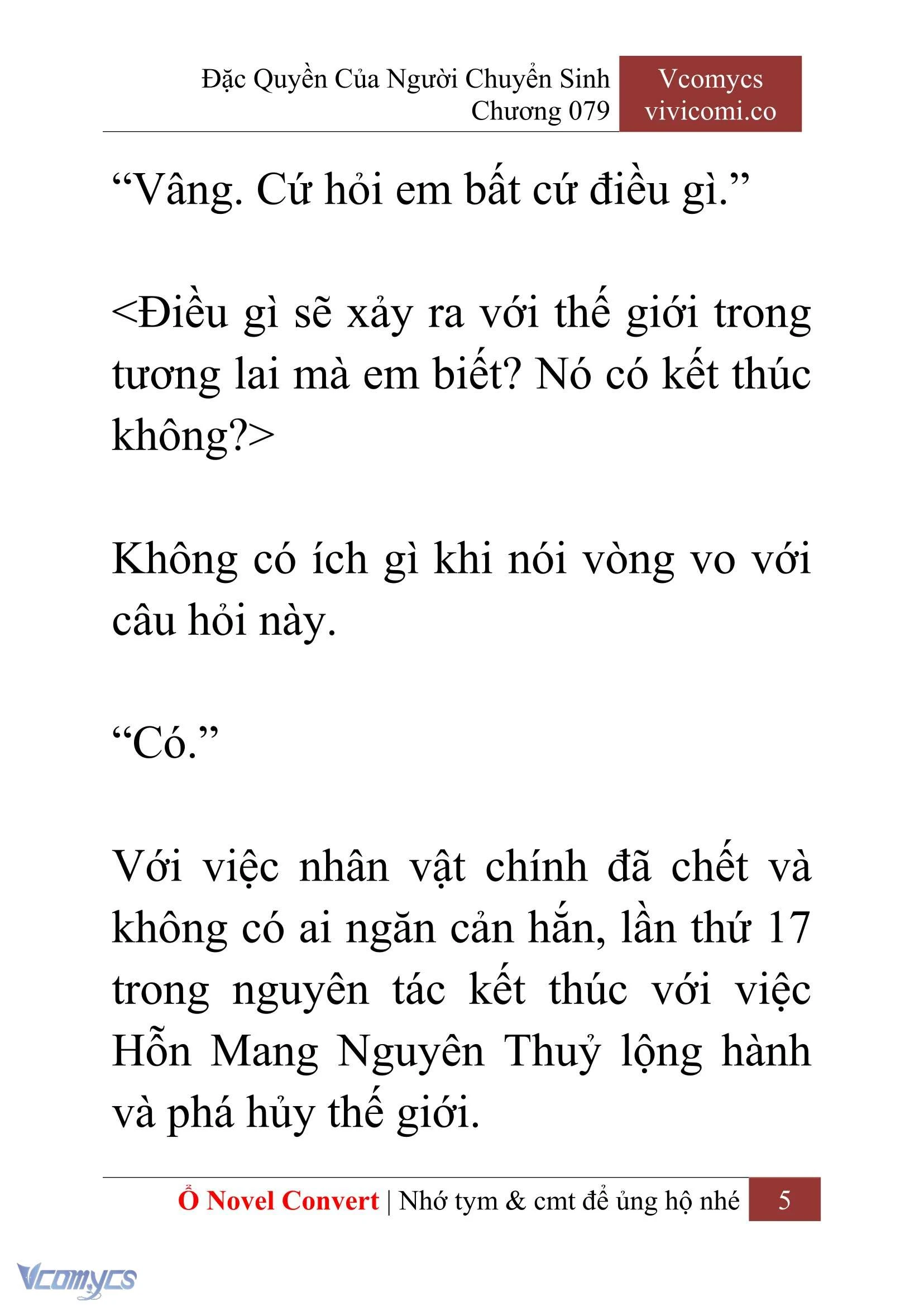 [Novel] Đặc Quyền Của Người Chuyển Sinh Chapter  79 - 7