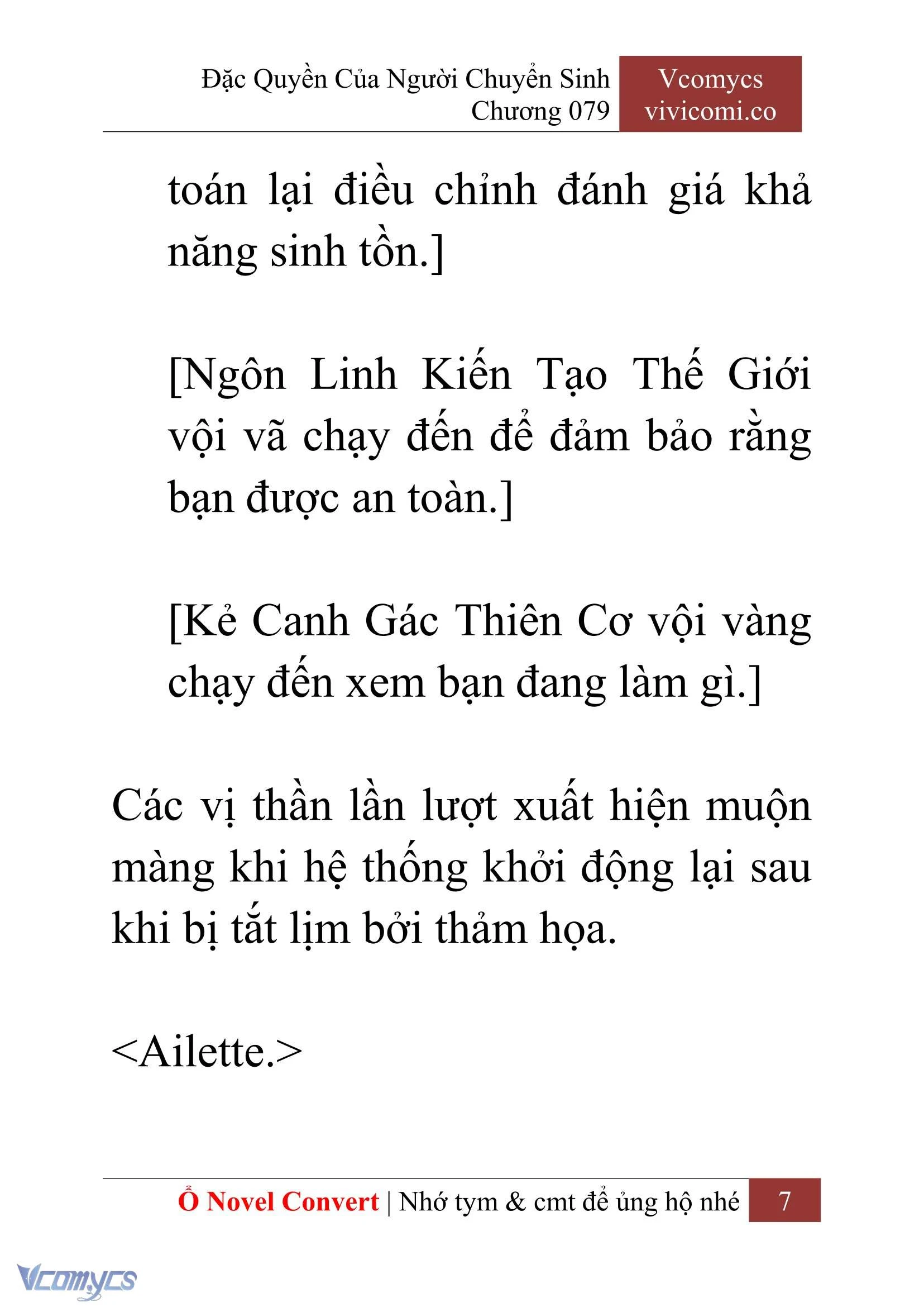 [Novel] Đặc Quyền Của Người Chuyển Sinh Chapter  79 - 9