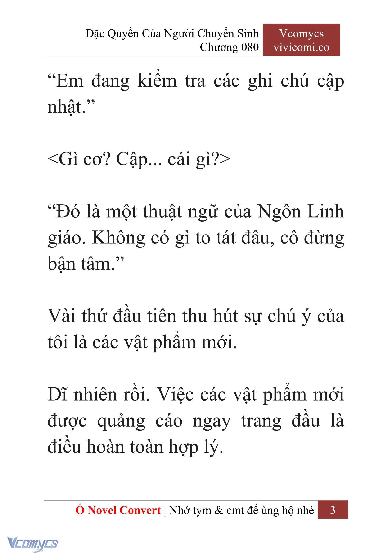 [Novel] Đặc Quyền Của Người Chuyển Sinh Chapter  80 - 5